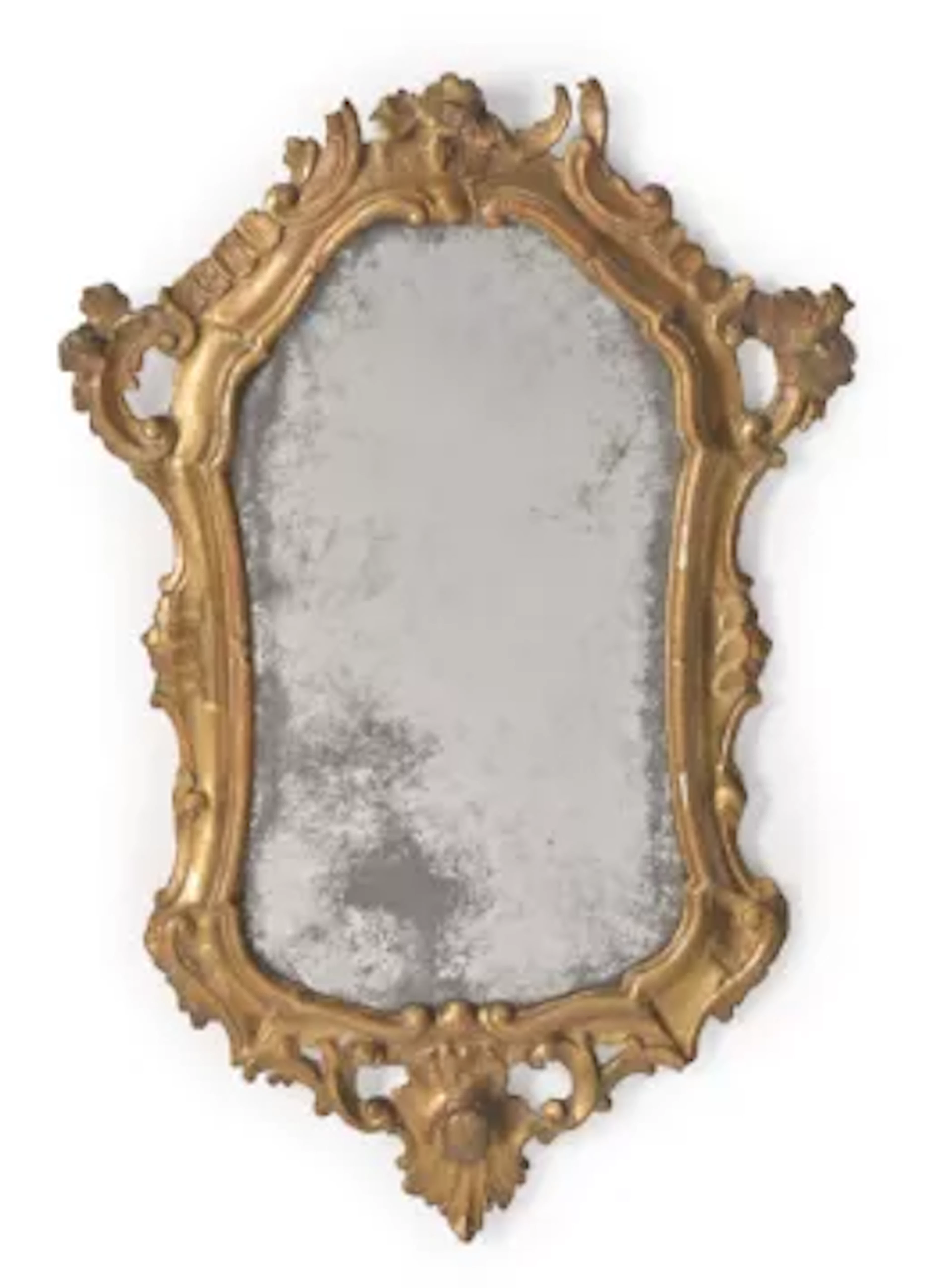 A CARVED WOOD AND GILT GESSO WALL MIRROR, ITALIAN, LAST HALF 18TH CENTURY