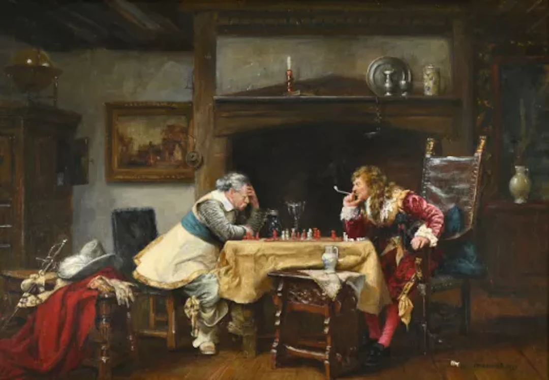 FRANK MOSS BENNETT (BRITISH 1874-1952), AN INTERESTING MOVE