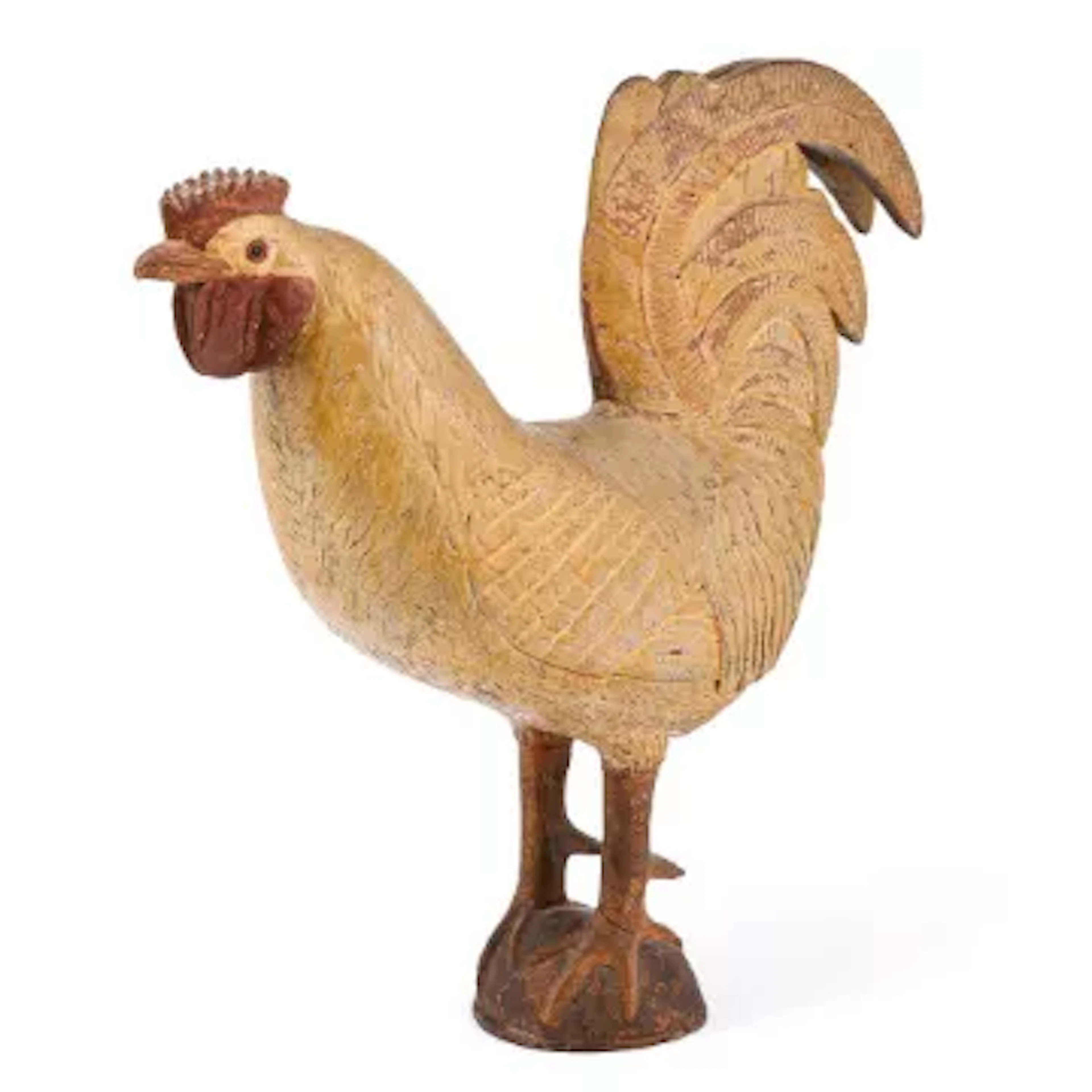 A NORTH EUROPEAN FOLK ART CARVED AND PAINTED BEECHWOOD FIGURE OF A