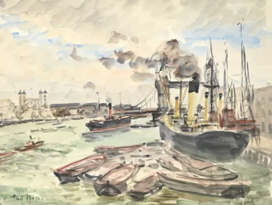 λ PAUL LUCIEN MAZE (FRENCH/BRITISH 1887-1979), THE RIVER THAMES WITH