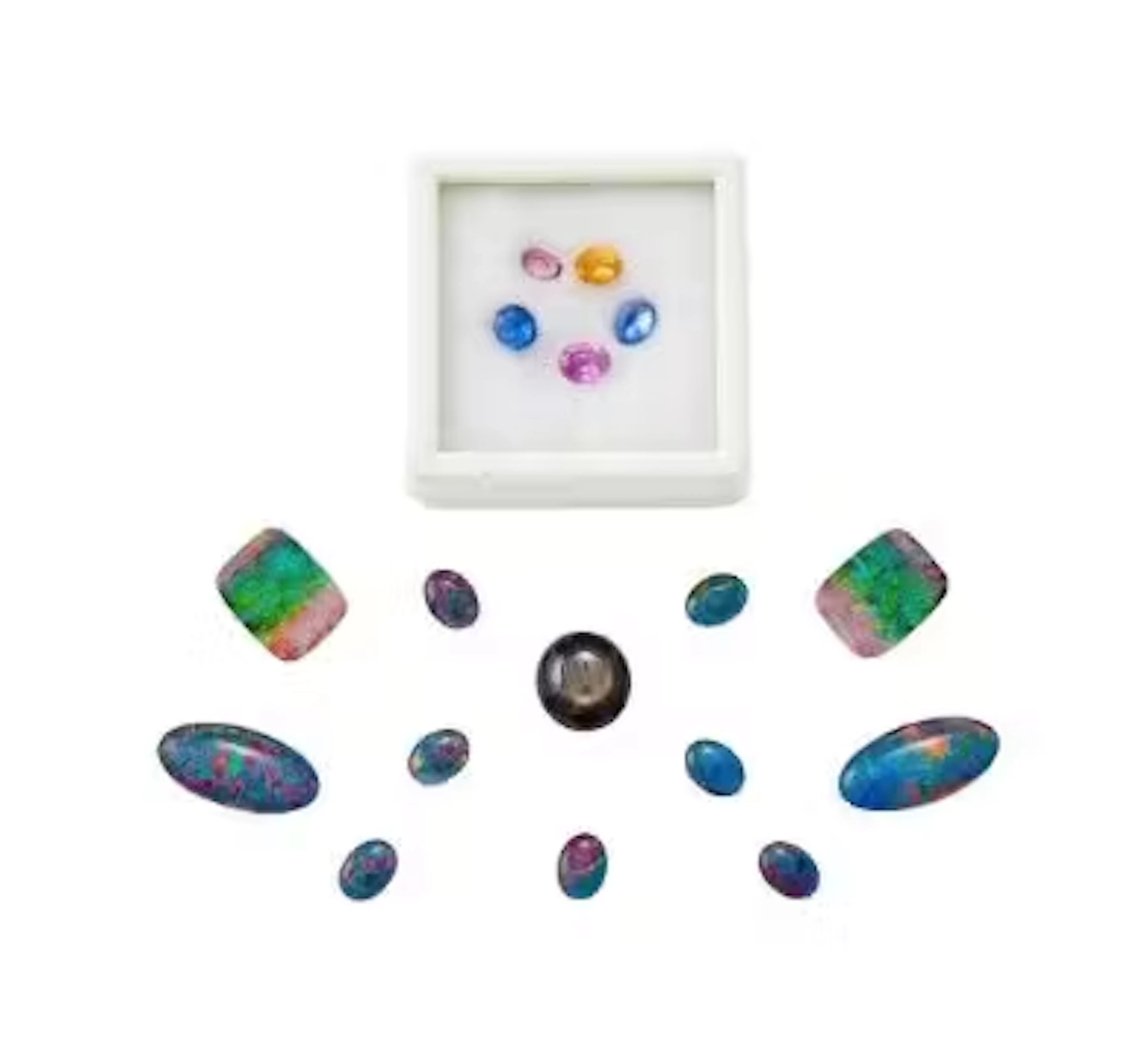 A GROUP OF UNMOUNTED GEMSTONES