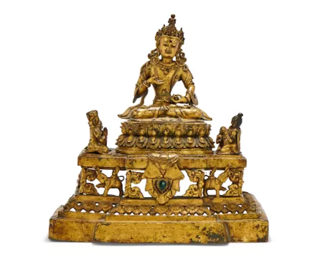A gilt-bronze figure of Vajrasattva, Nepal, circa 18th century