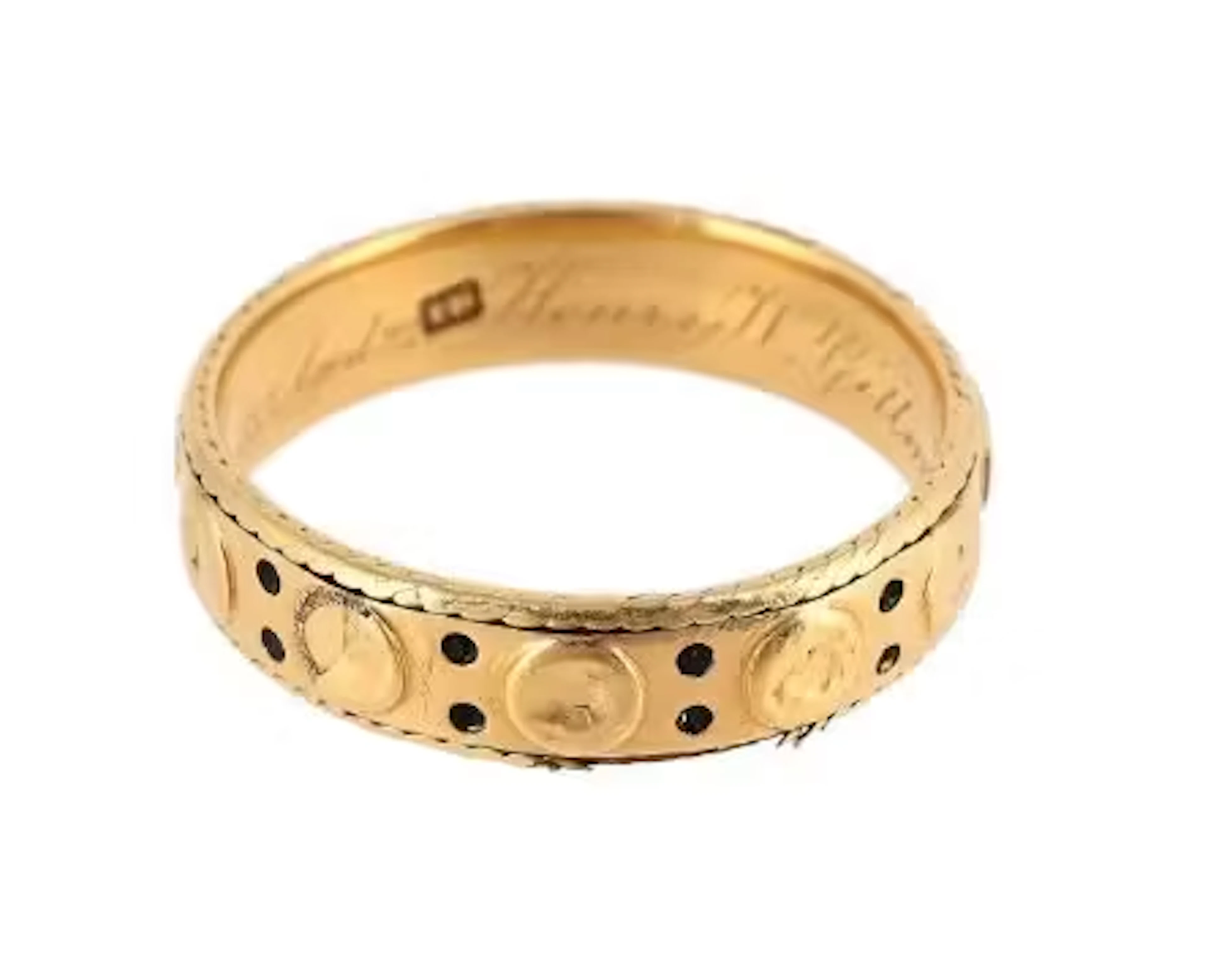 A GOLD MOURNING RING, HENRY WILLIAM GILLMAN BLAAUW, CIRCA 1857