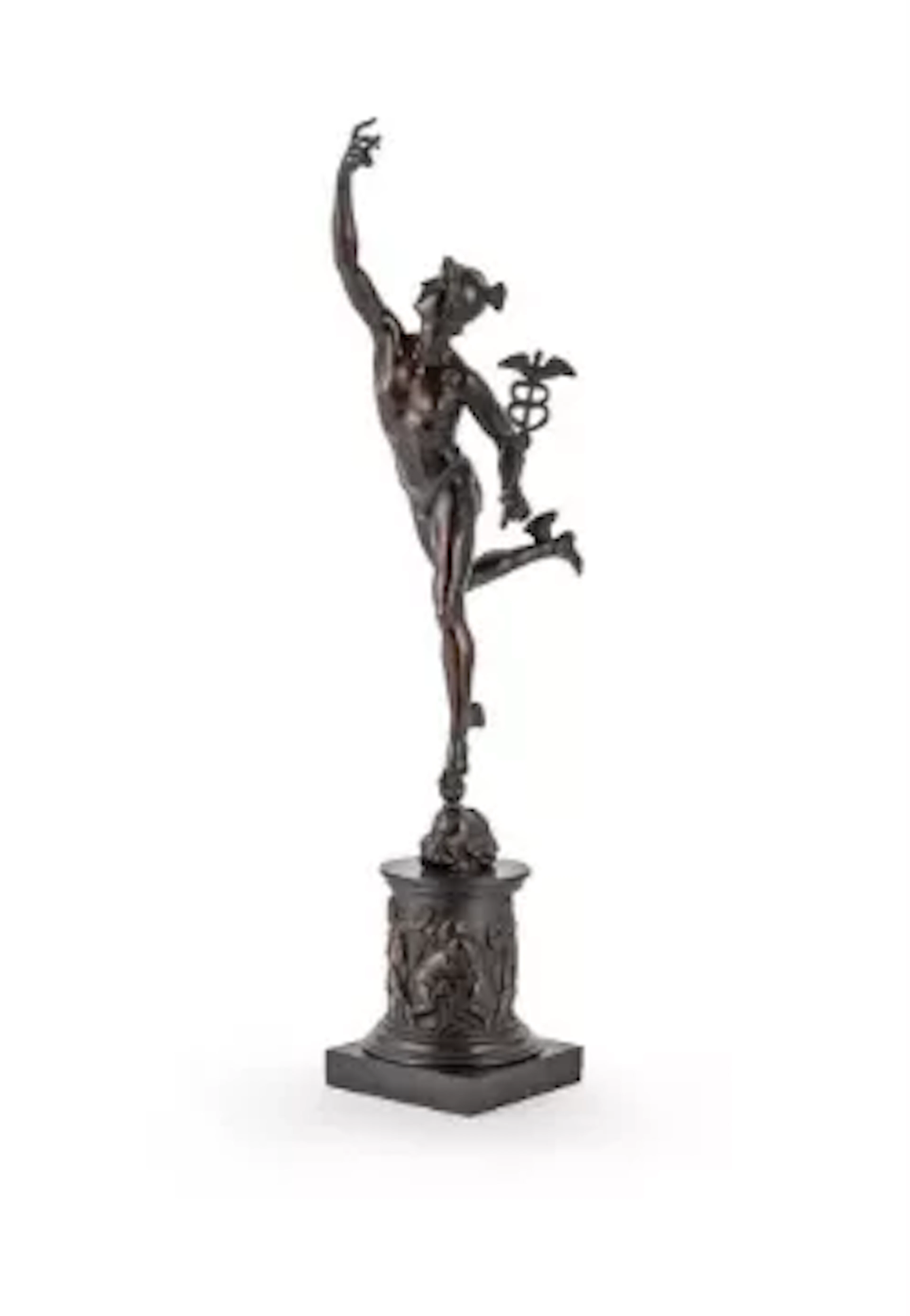 AFTER GIAMBOLOGNA, A BRONZE FIGURE OF MERCURY, LATE 19TH CENTURY