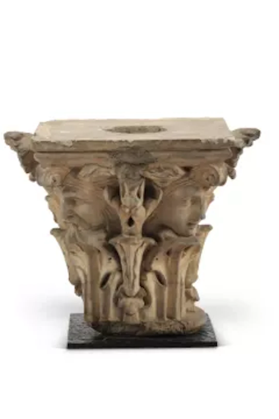 A TERRACOTTA CAPITAL FRAGMENT, FRENCH, 19TH CENTURY