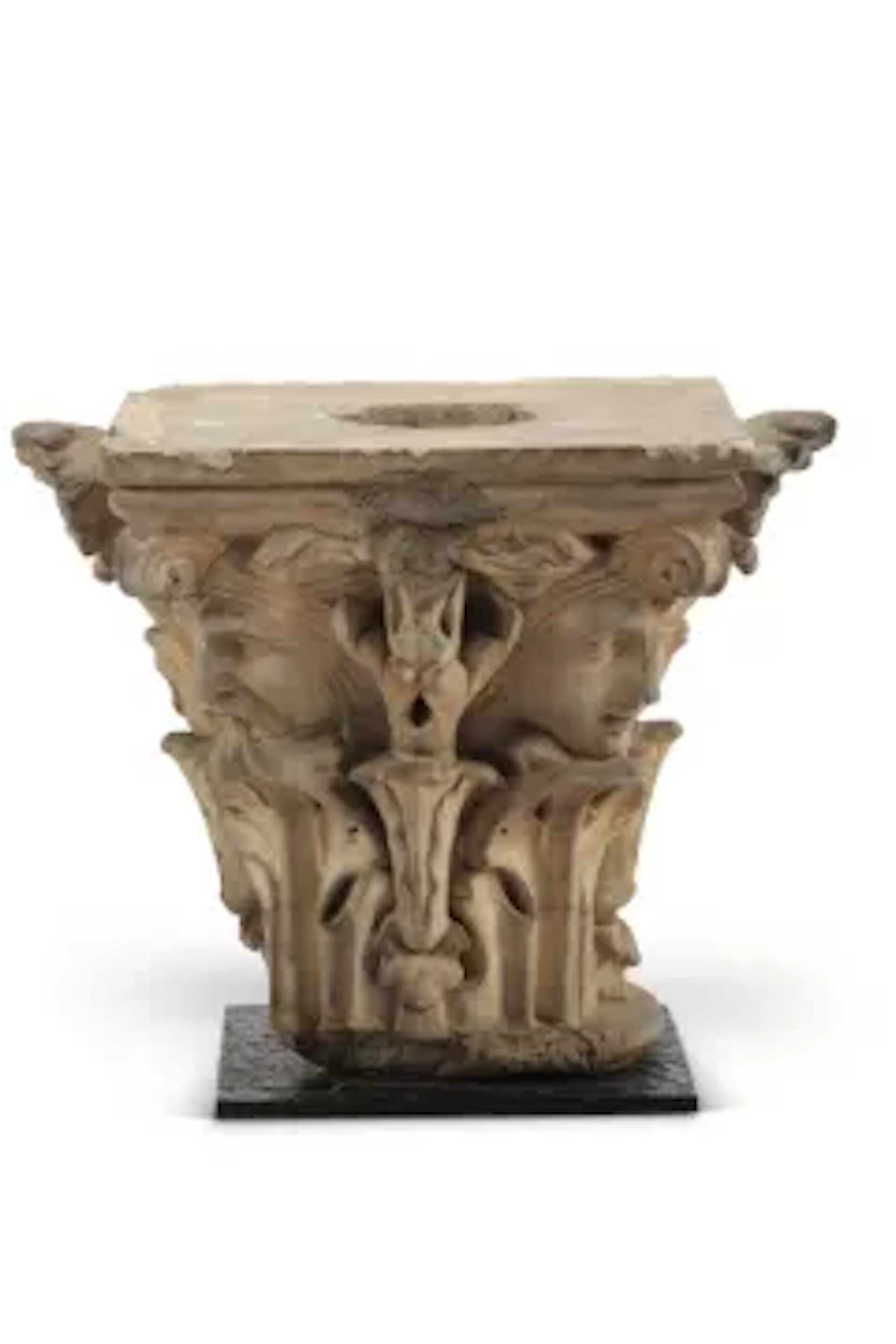 A TERRACOTTA CAPITAL FRAGMENT, FRENCH, 19TH CENTURY