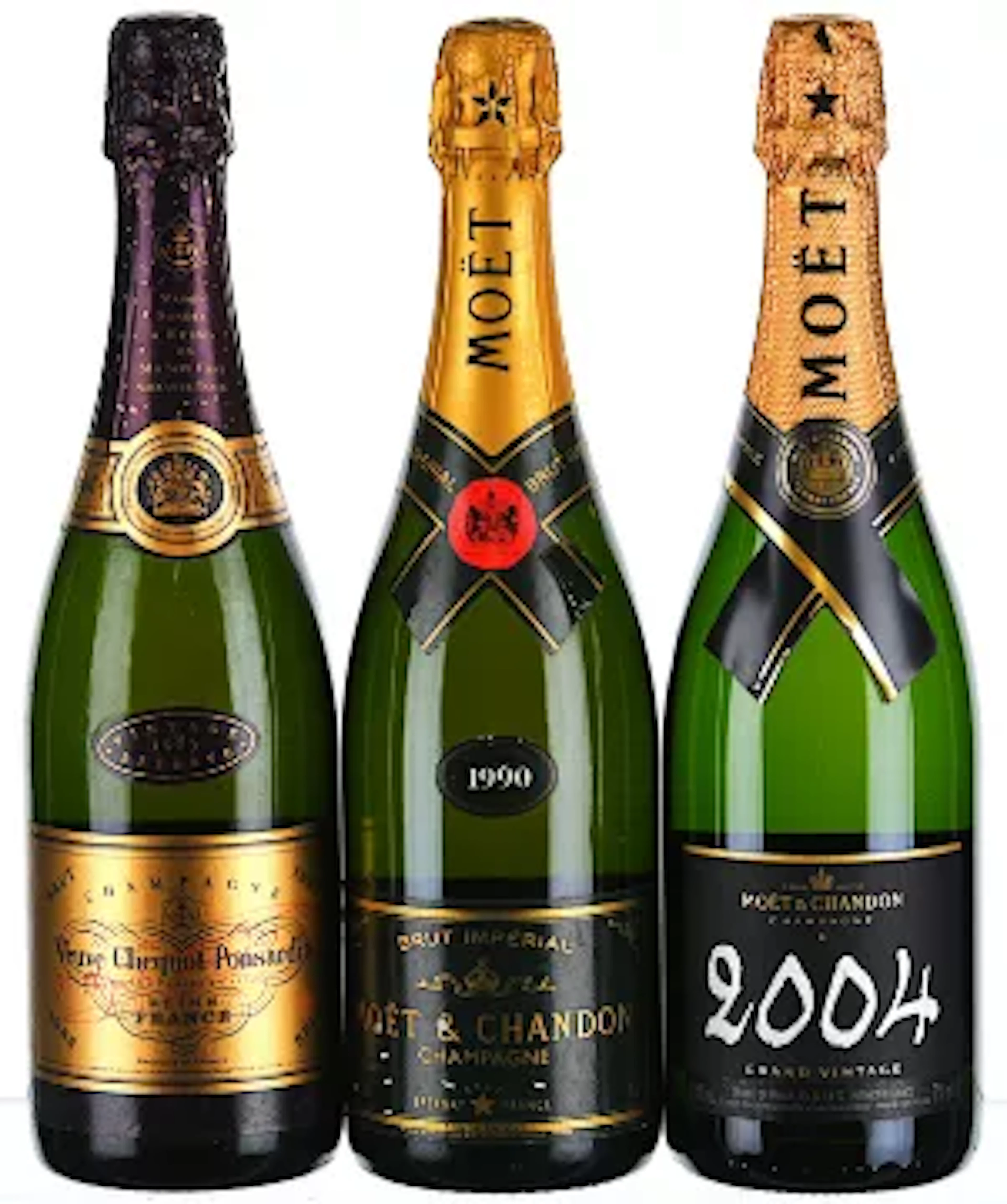 1985/2004 Mixed Lot of Veuve Clicquot, Ponsard and Moet & Chandon