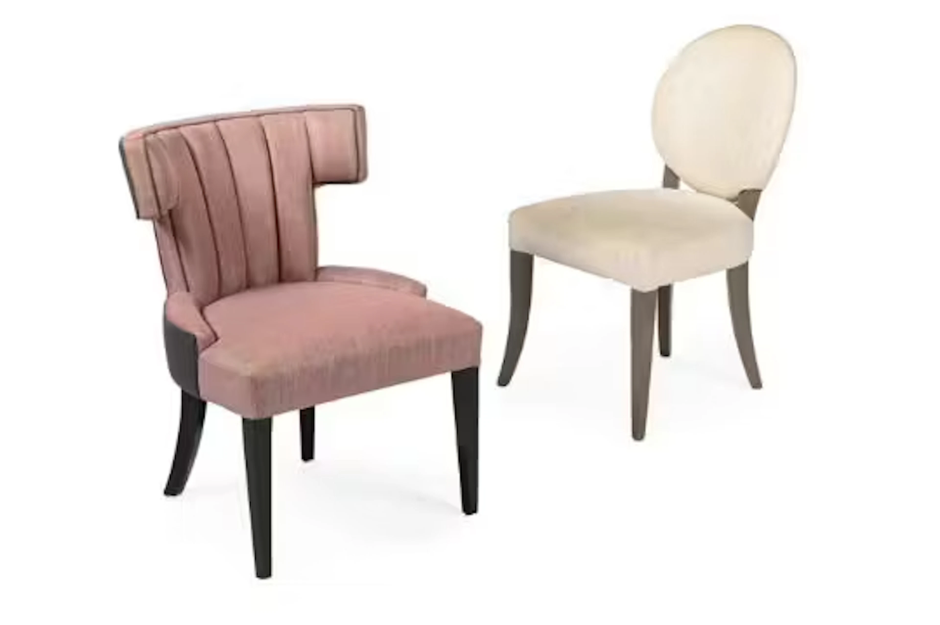 AN UPHOLSTERED KLISMOS CHAIR, OF RECENT MANUFACTURE, TOGETHER WITH