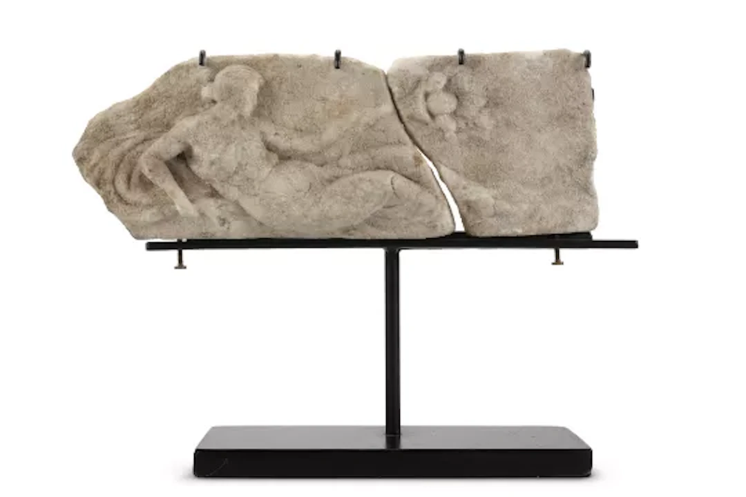 A RELIEF CARVED MARBLE TABLET, 18TH CENTURY