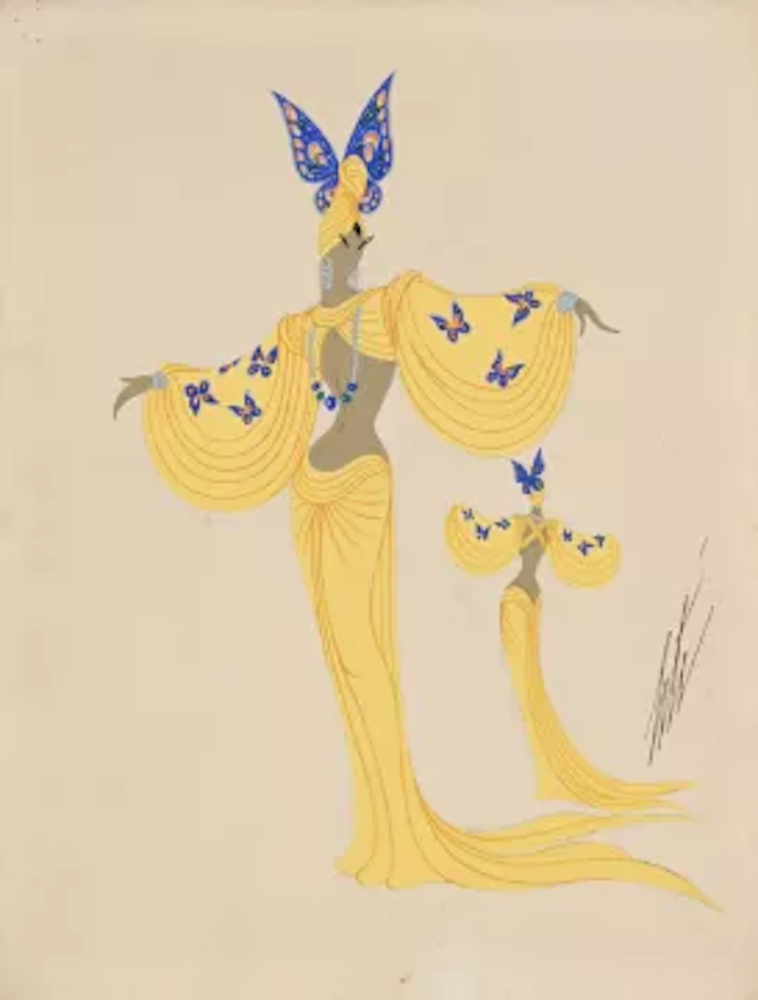 λ ERTÉ (FRENCH 1892-1990), COSTUME DESIGN IN YELLOW