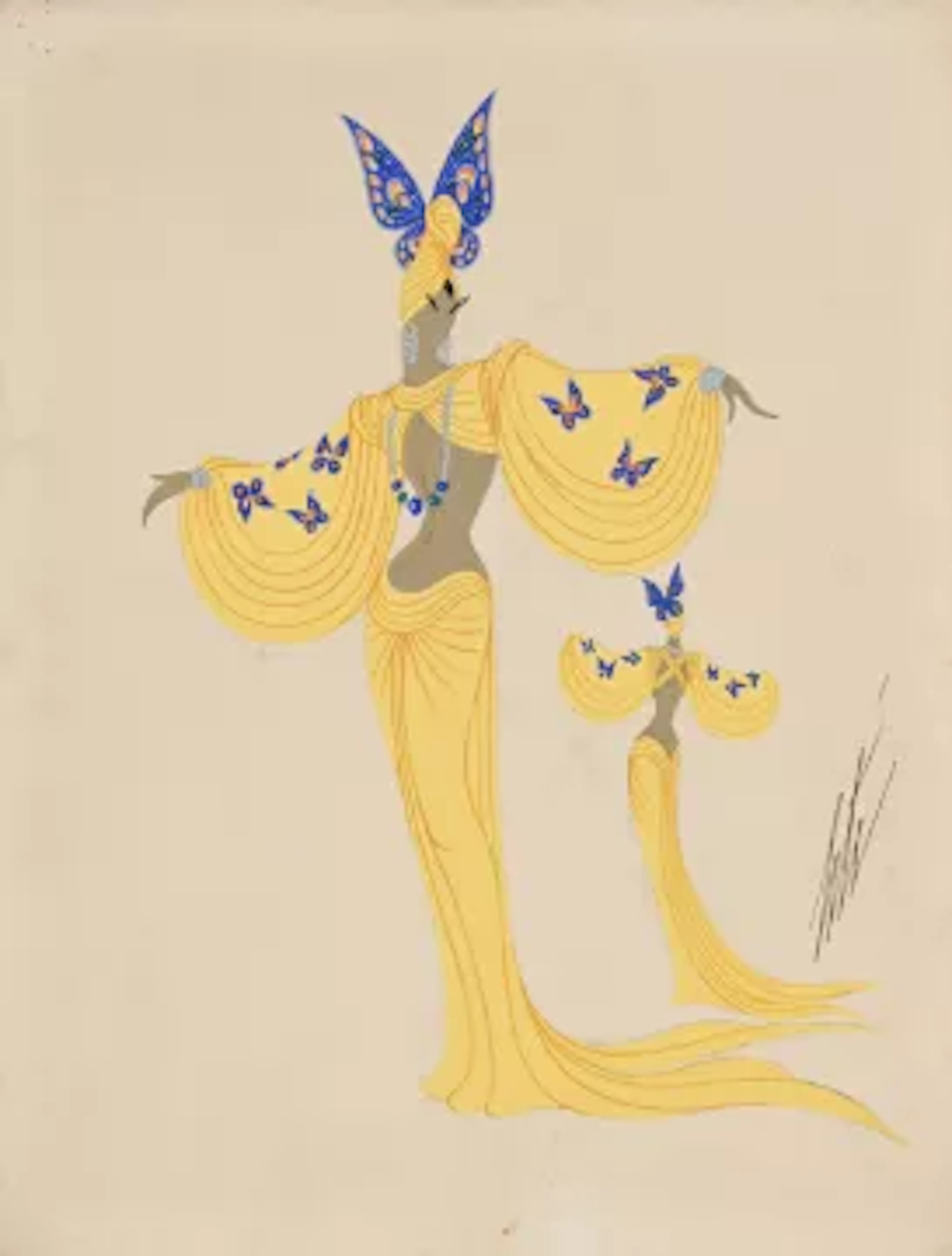 λ ERTÉ (FRENCH 1892-1990), COSTUME DESIGN IN YELLOW