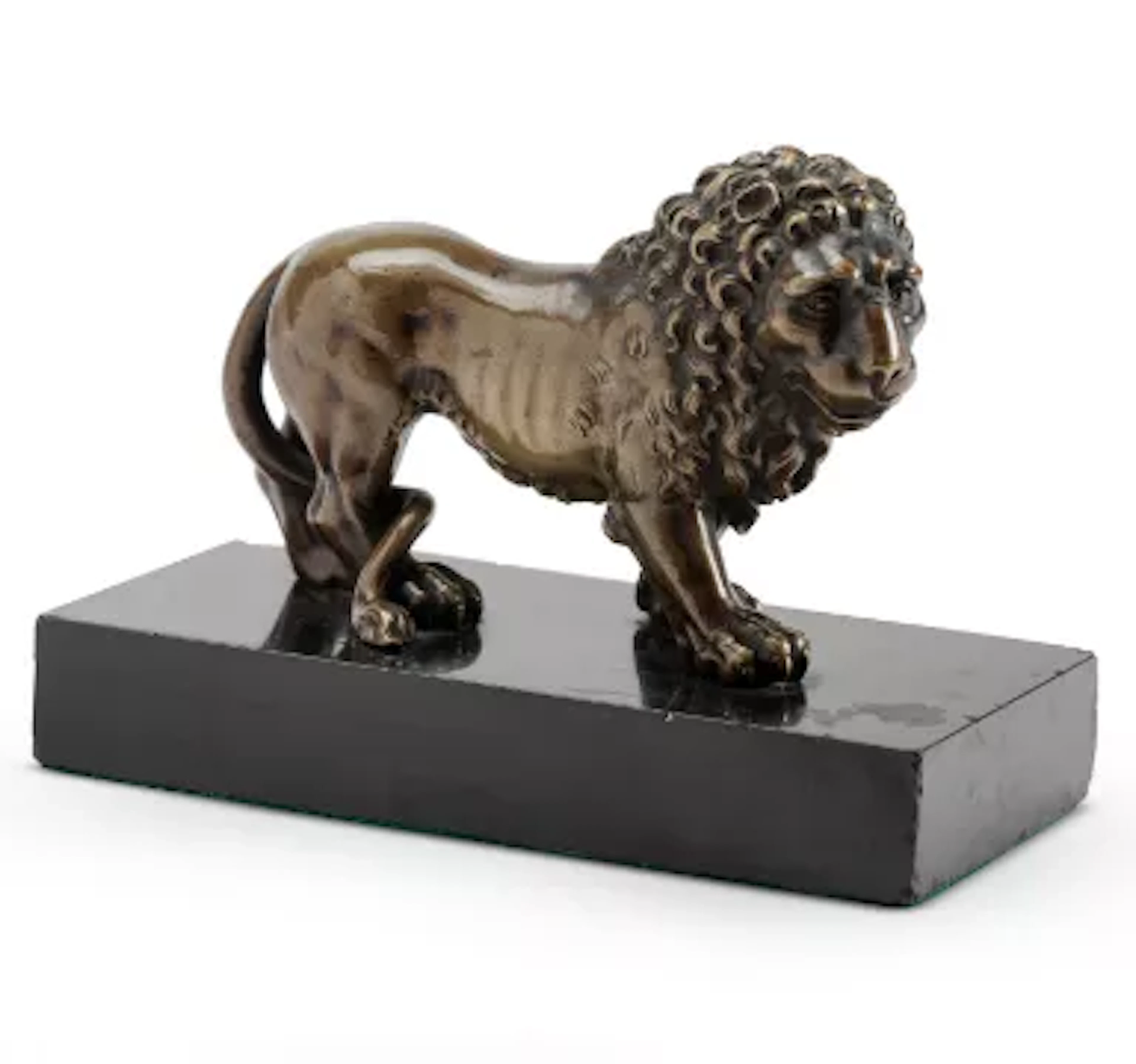 A BRONZE FIGURE OF A PACING LION, ITALIAN, EARLY 19TH CENTURY