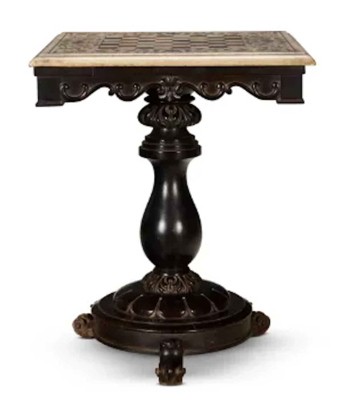 ‡ A LATE MUGHAL WHITE MARBLE, SCAGLIOLA AND MOTHER OF PEARL INLAID