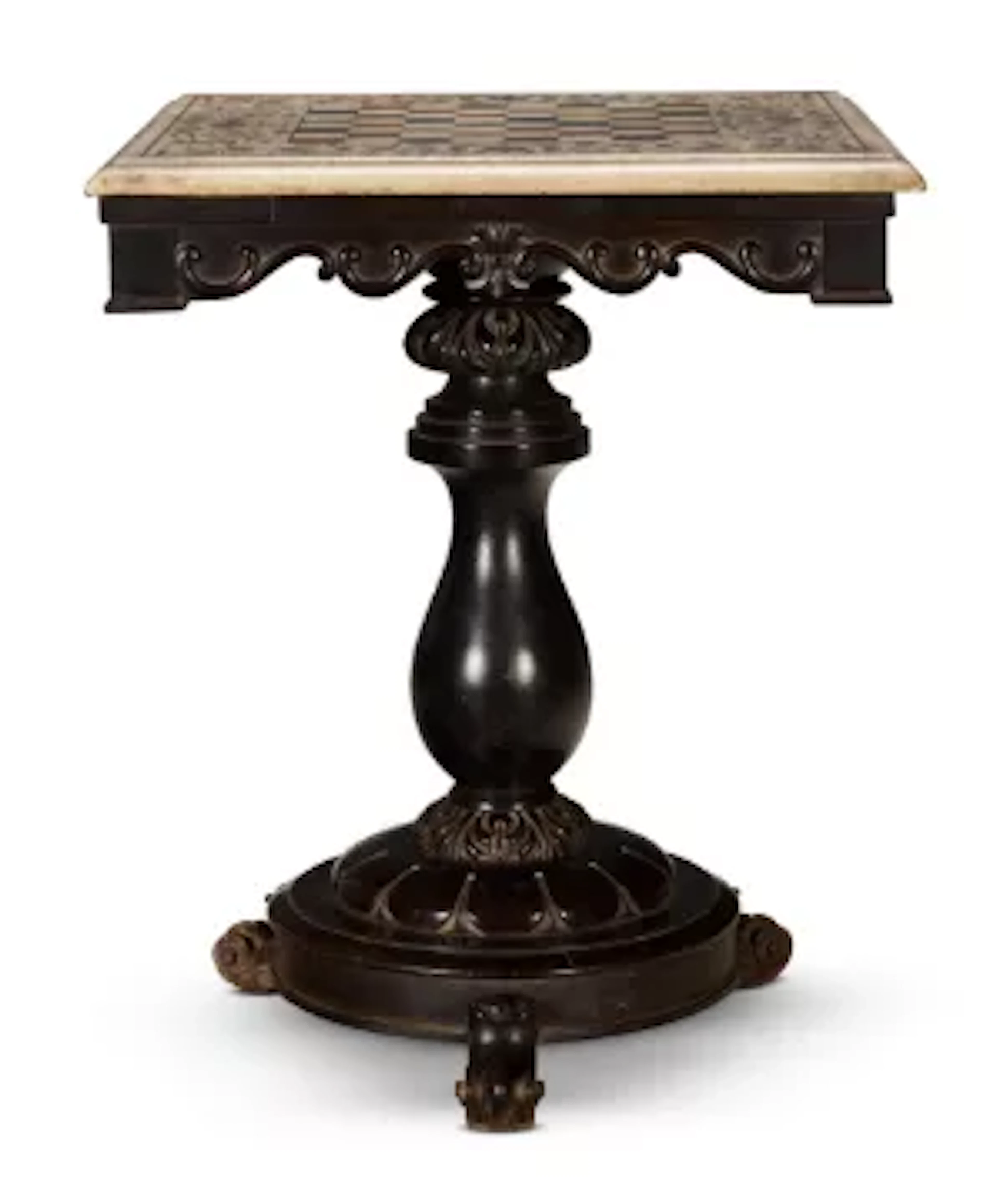 ‡ A LATE MUGHAL WHITE MARBLE, SCAGLIOLA AND MOTHER OF PEARL INLAID