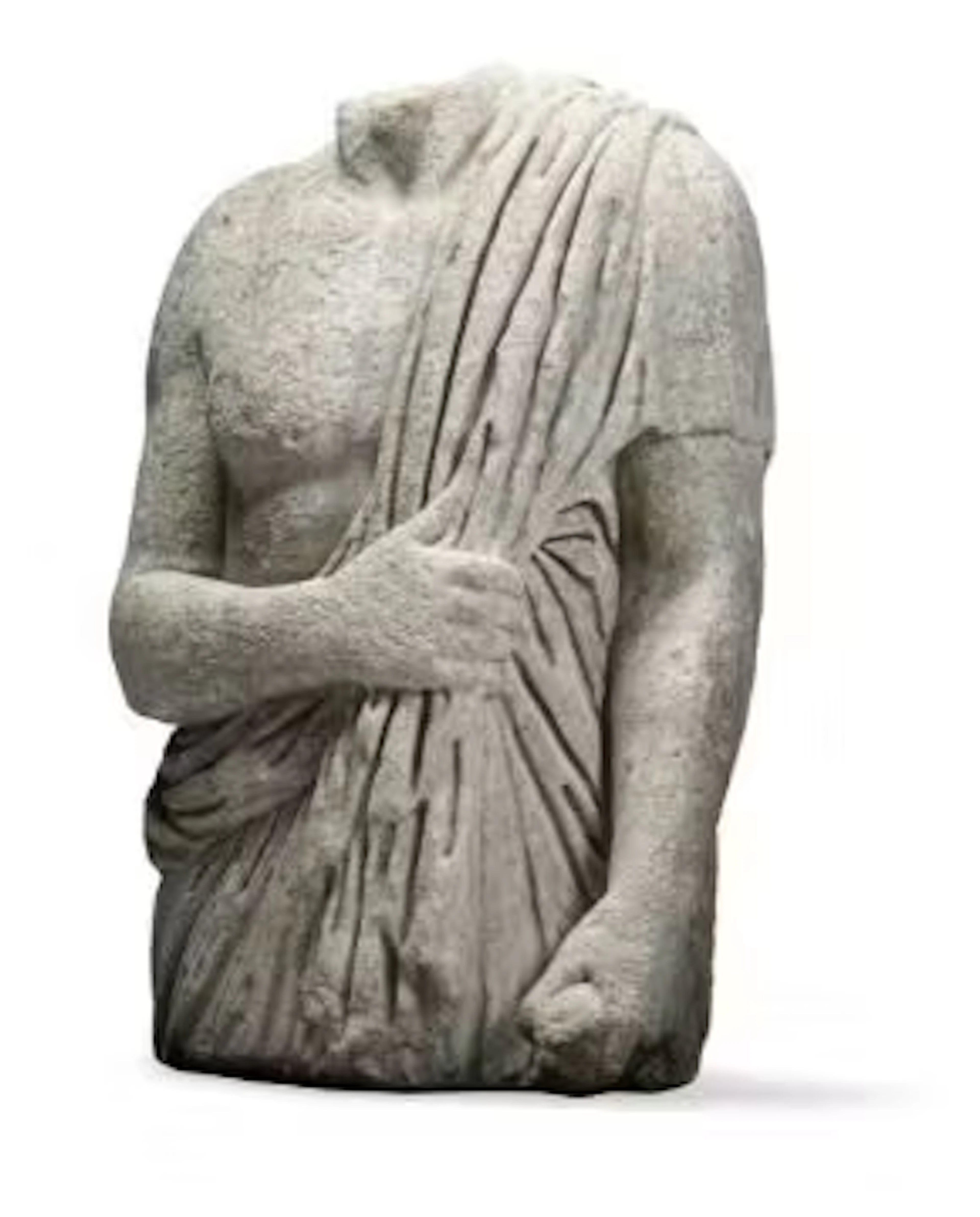 A ROMAN MARBLE DRAPED MALE TORSO 2ND CENTURY A.D. 86.5cm high