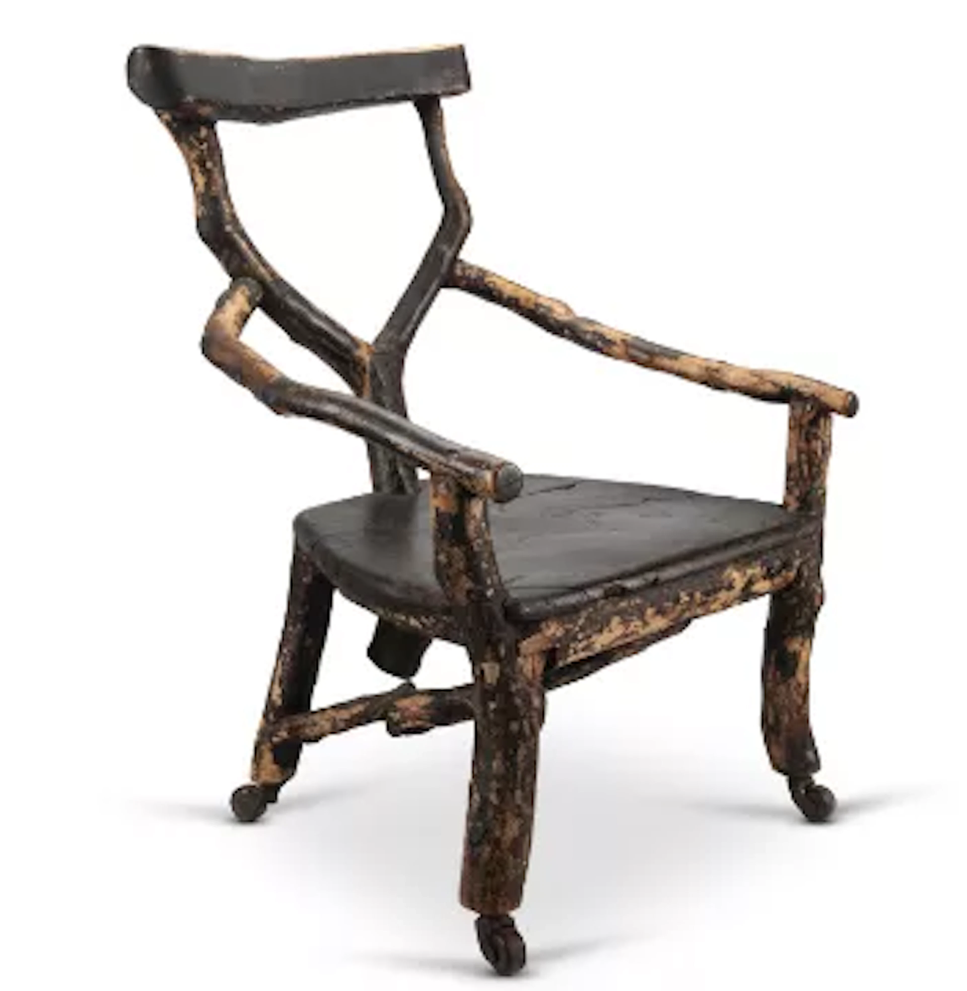 A RUSTIC 'HEDGEROW' BRANCH SMALL ARMCHAIR, ENGLISH, SECOND HALF 19TH CENTURY