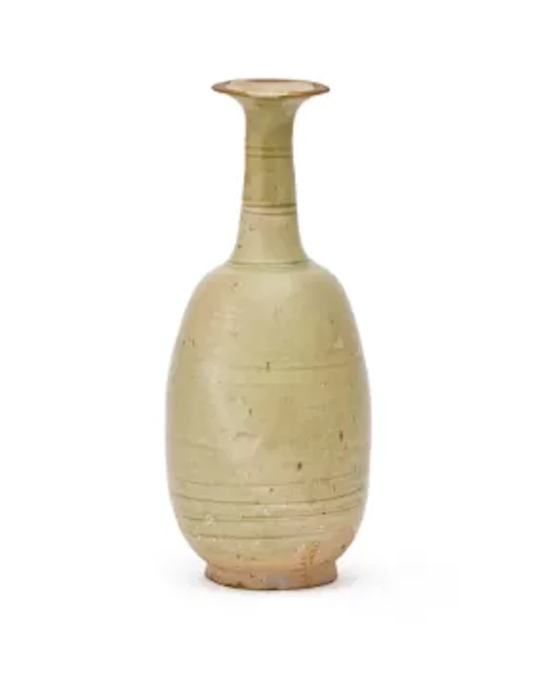 A Chinese celadon glazed pear shaped vase, Sui or Tang Dynasty