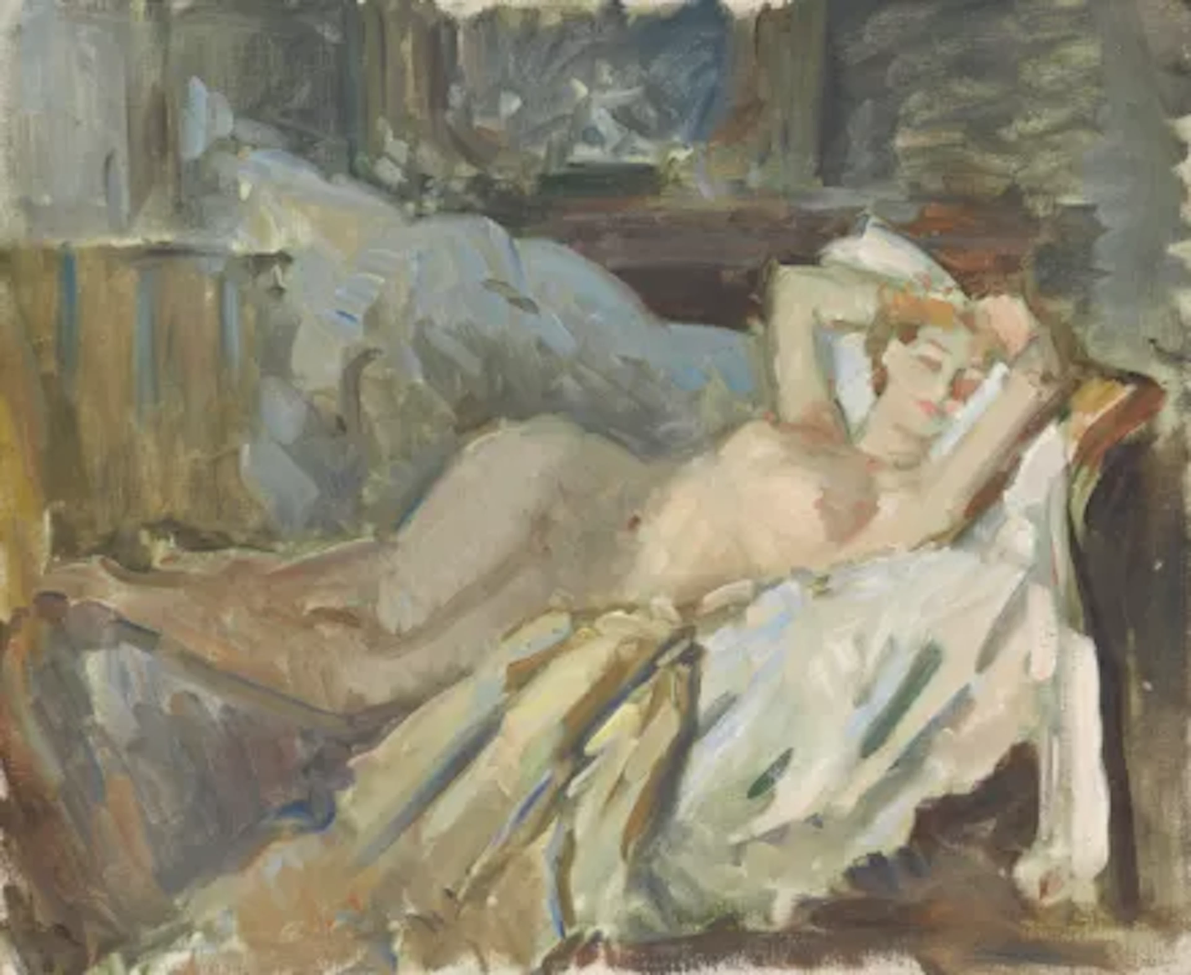 WILFRID DE GLEHN (BRITISH 1870-1951), RECLINING NUDE