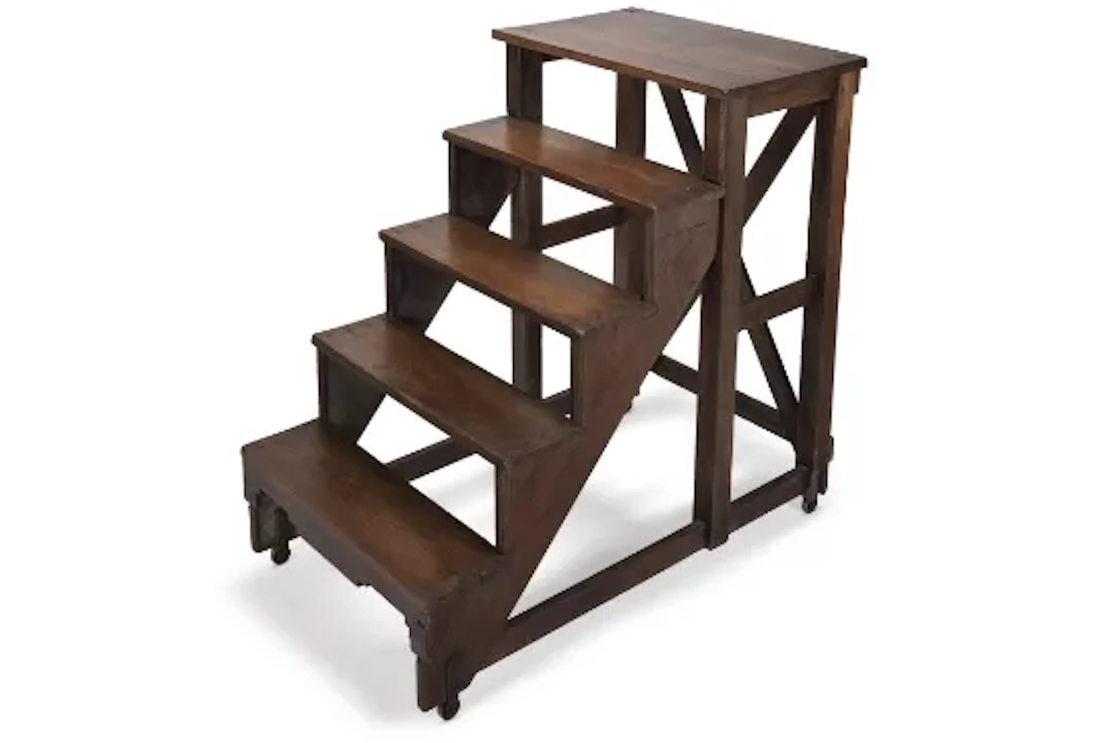 A LARGE SET OF OAK SCULPTURE STUDIO STEPS, EARLY 20TH CENTURY