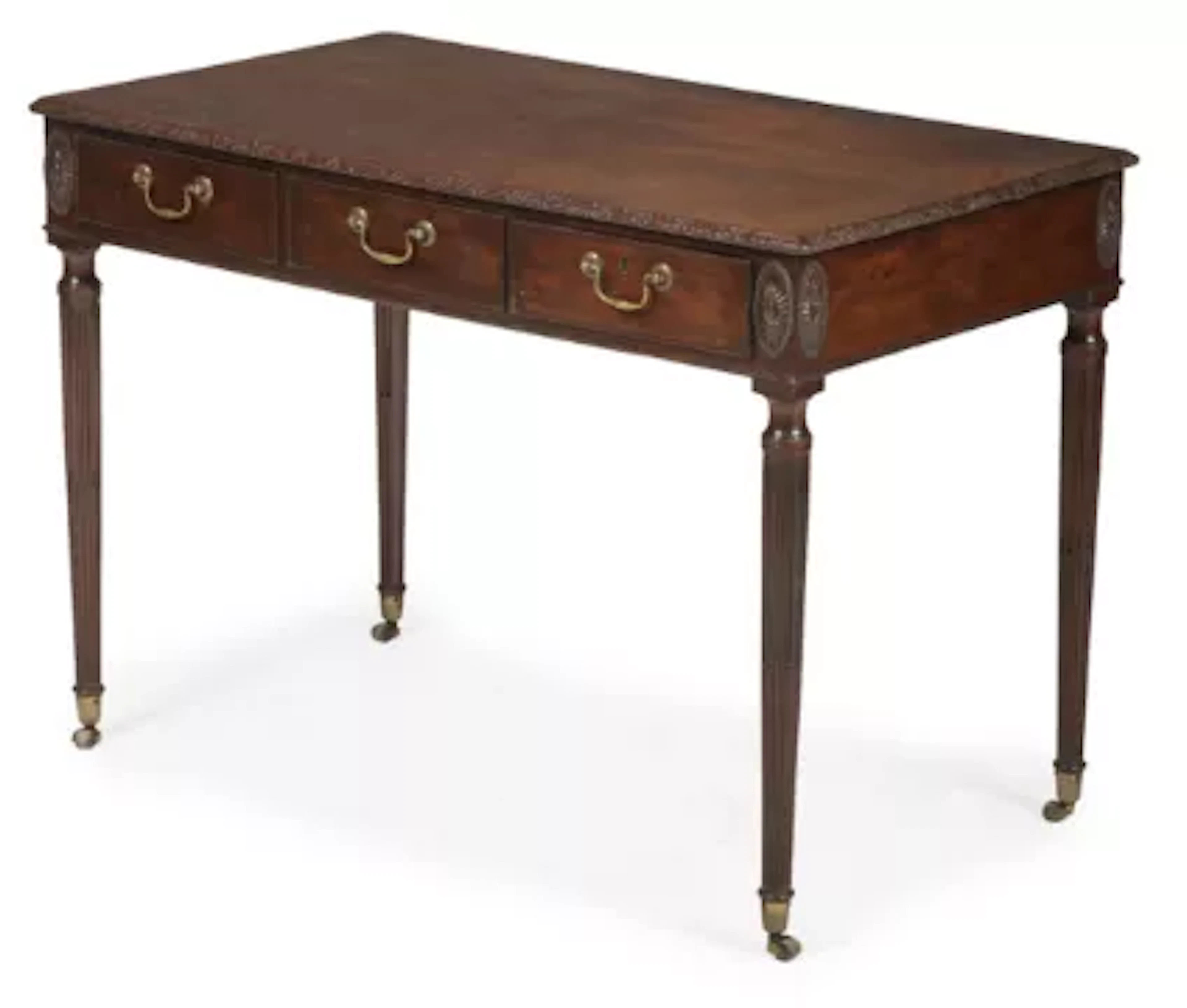 A GEORGE III MAHOGANY SIDE TABLE, IN THE MANNER OF THOMAS CHIPPENDALE