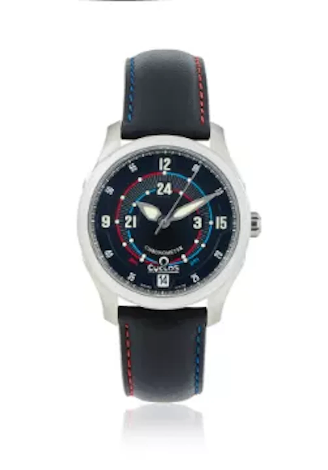CYCLOS, A.M/P.M, A STAINLESS STEEL WRISTWATCH WITH DATE AND A.M/P.M INDICATION