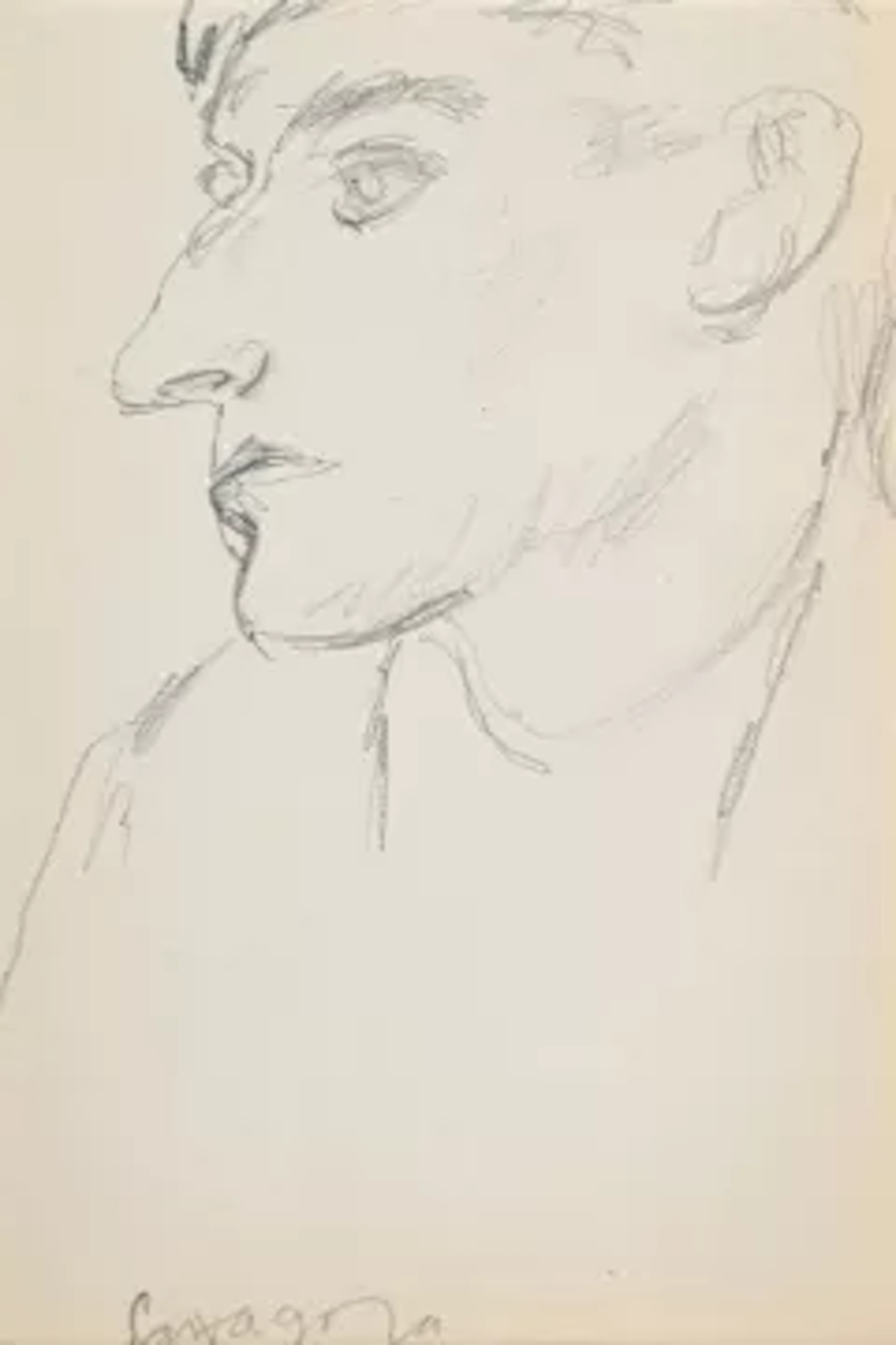 λ VANESSA BELL (BRITISH 1879-1961),HEAD OF A MAN, SARAGOSSA