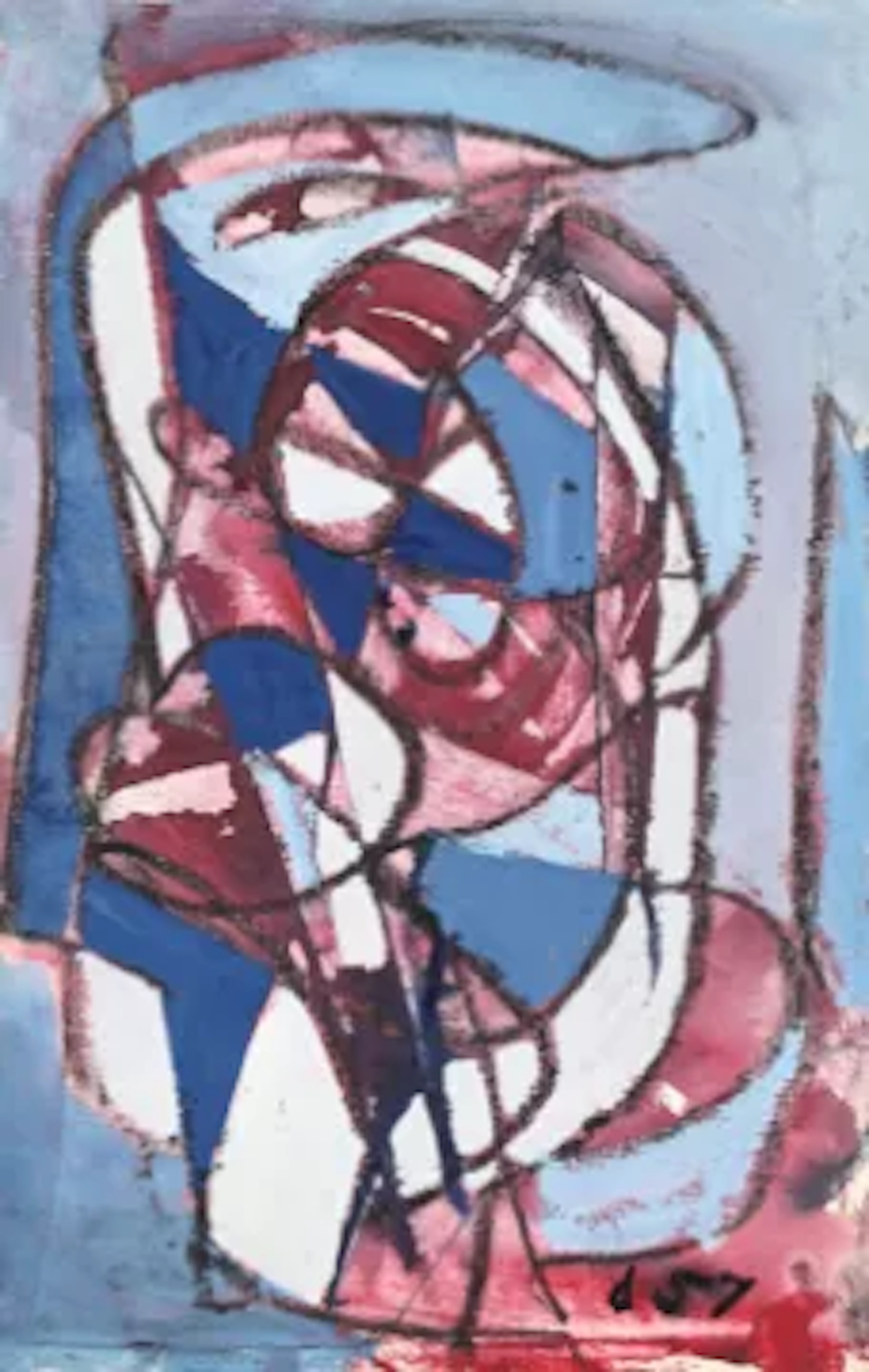 λ ROY TURNER DURRANT (BRITISH 1925-1998), UNTITLED - BLUE AND RED