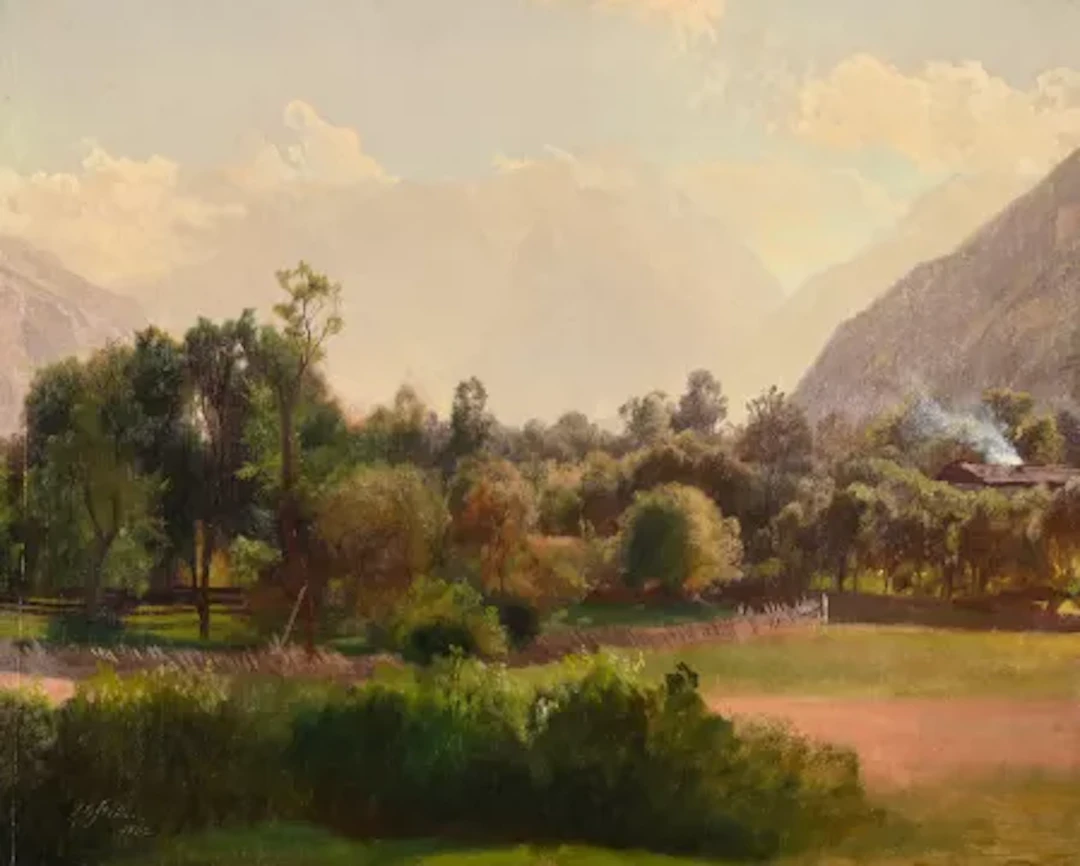 JOHANN GOTTFRIED STEFFAN (SWISS 1815-1905), ESCHENLOHE BEI MURNAU