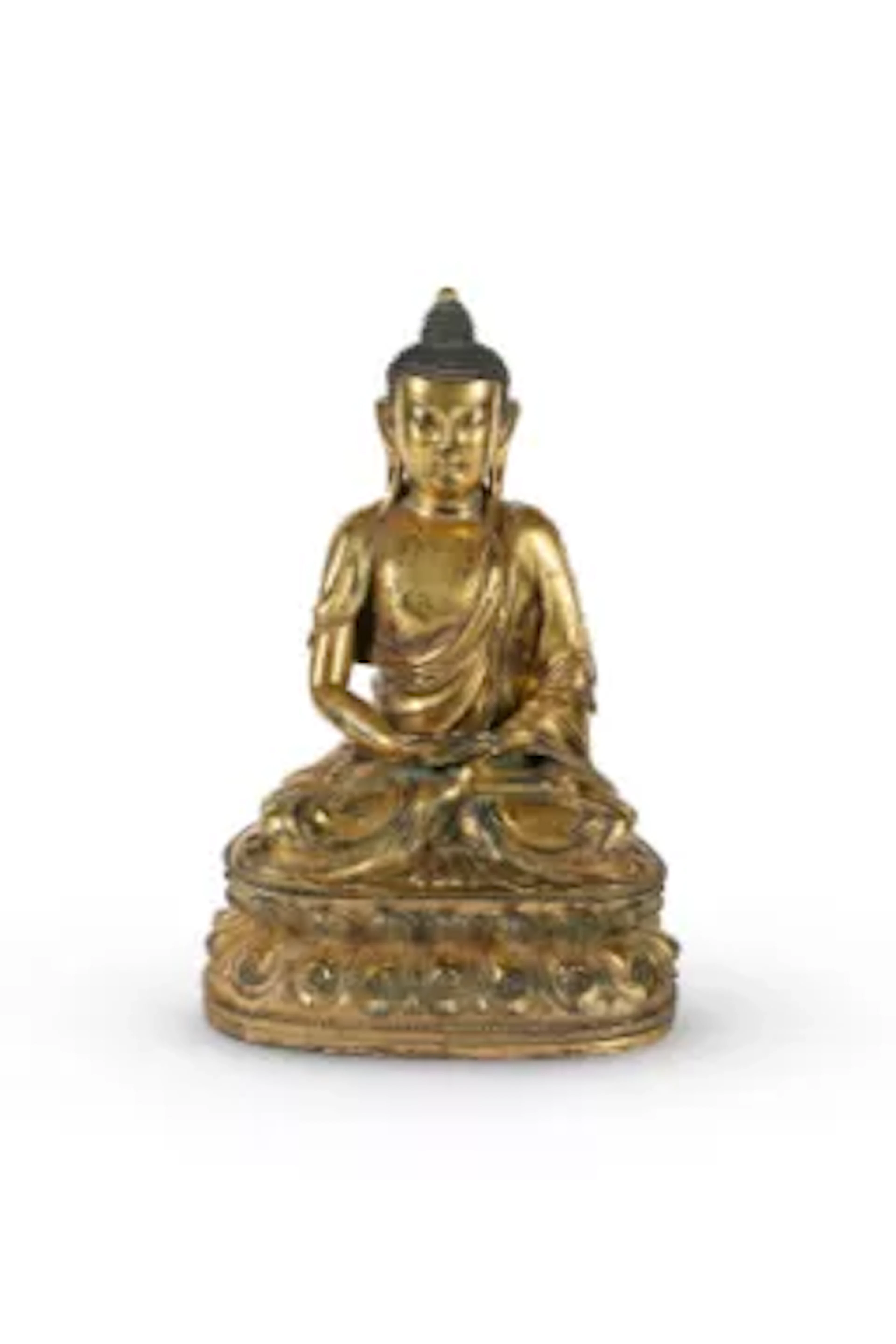 A Chinese gilt bronze figure of Amitayus, Ming Dynasty or later