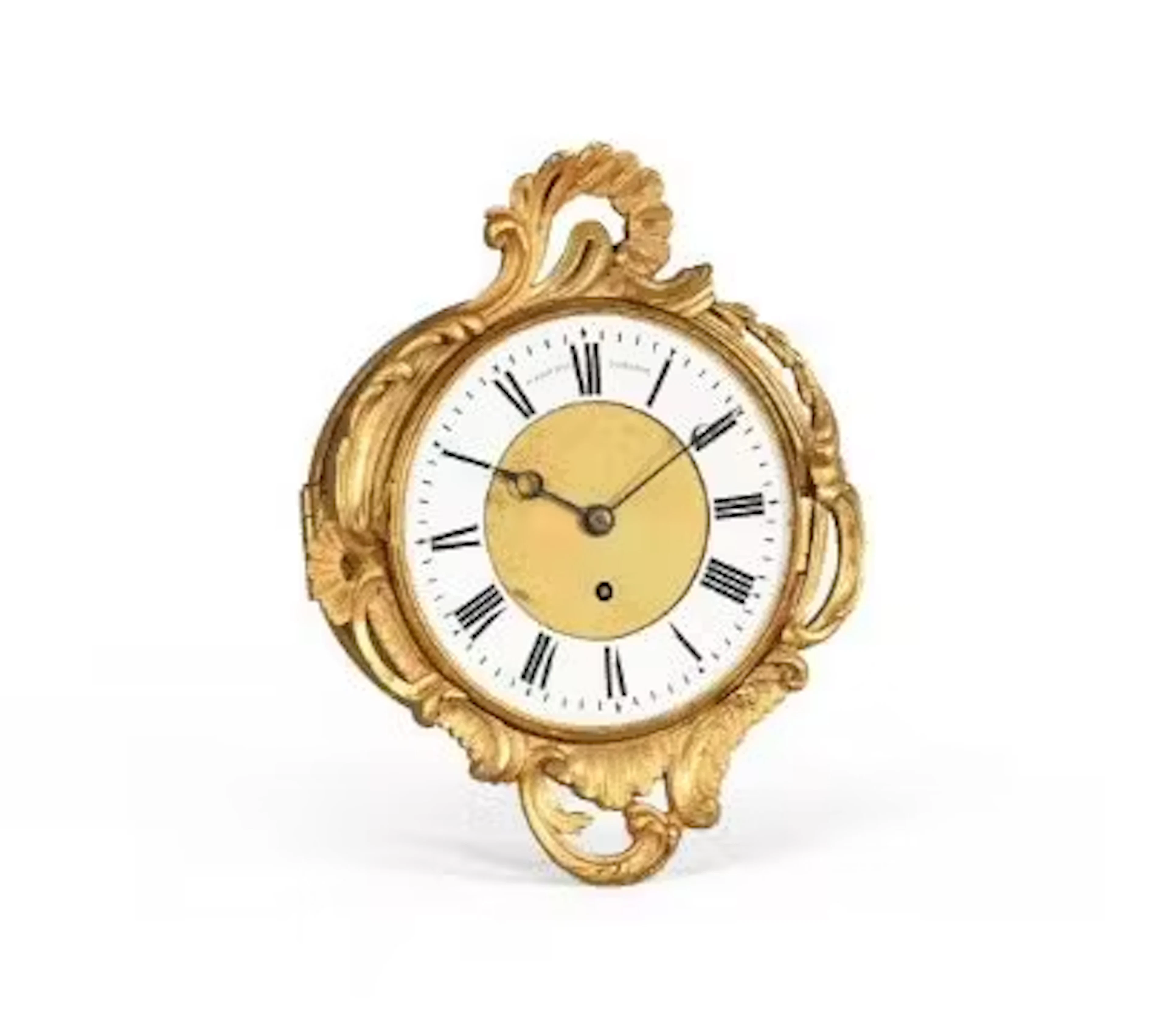 A WILLIAM IV GILT BRASS FUSEE TIMEPIECE