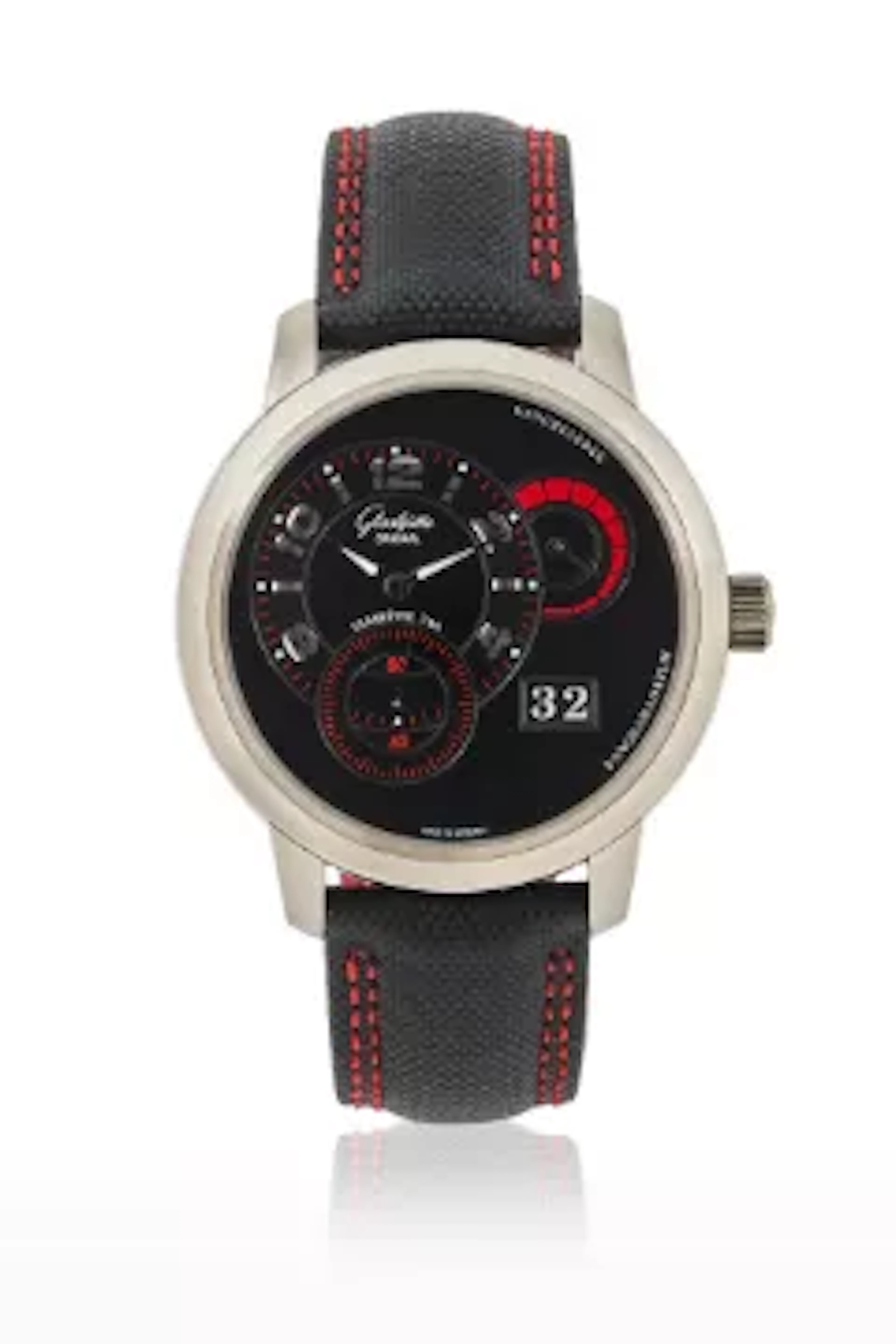 GLASHÜTTE ORIGINAL, PANOMATIC RESERVE XL, AN 18 CARAT WHITE GOLD WRISTWATCH