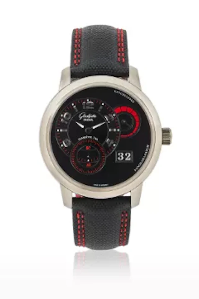 GLASHÜTTE ORIGINAL, PANOMATIC RESERVE XL, AN 18 CARAT WHITE GOLD WRISTWATCH