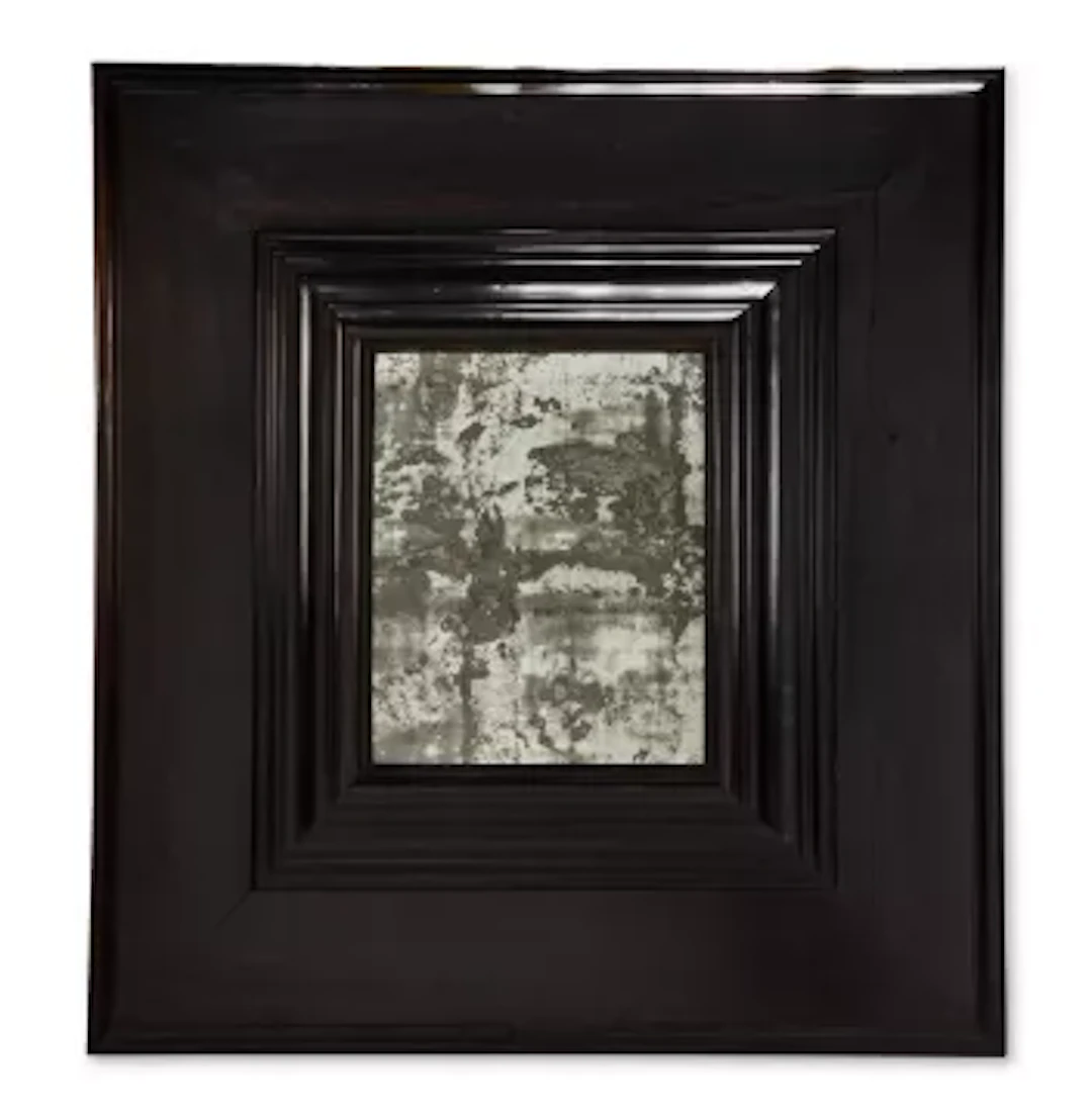 Y AN EBONY MIRROR OF LARGE SCALE, INDIAN, MODERN