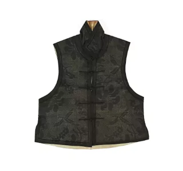 A Chinese black summer gauze waistcoat