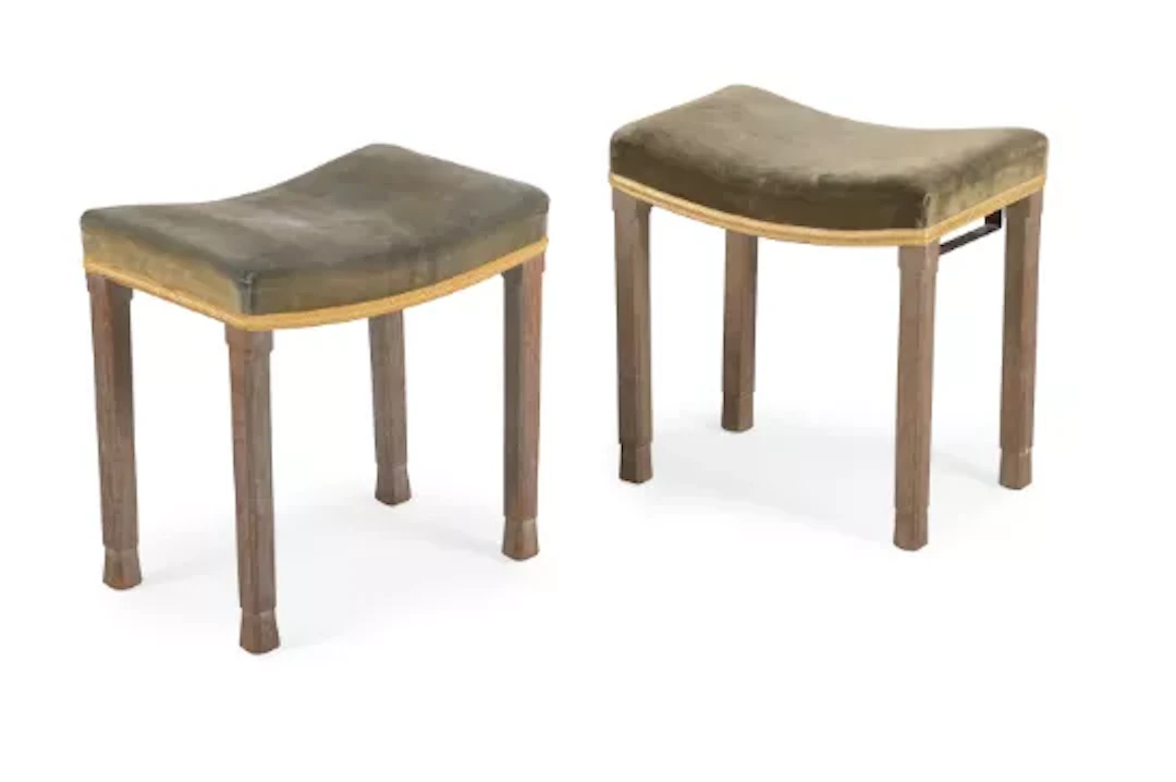 SIR EDWARD LUTYENS (BRITISH, 1869-1944), TWO CORONATION STOOLS, 1937 AND 1953