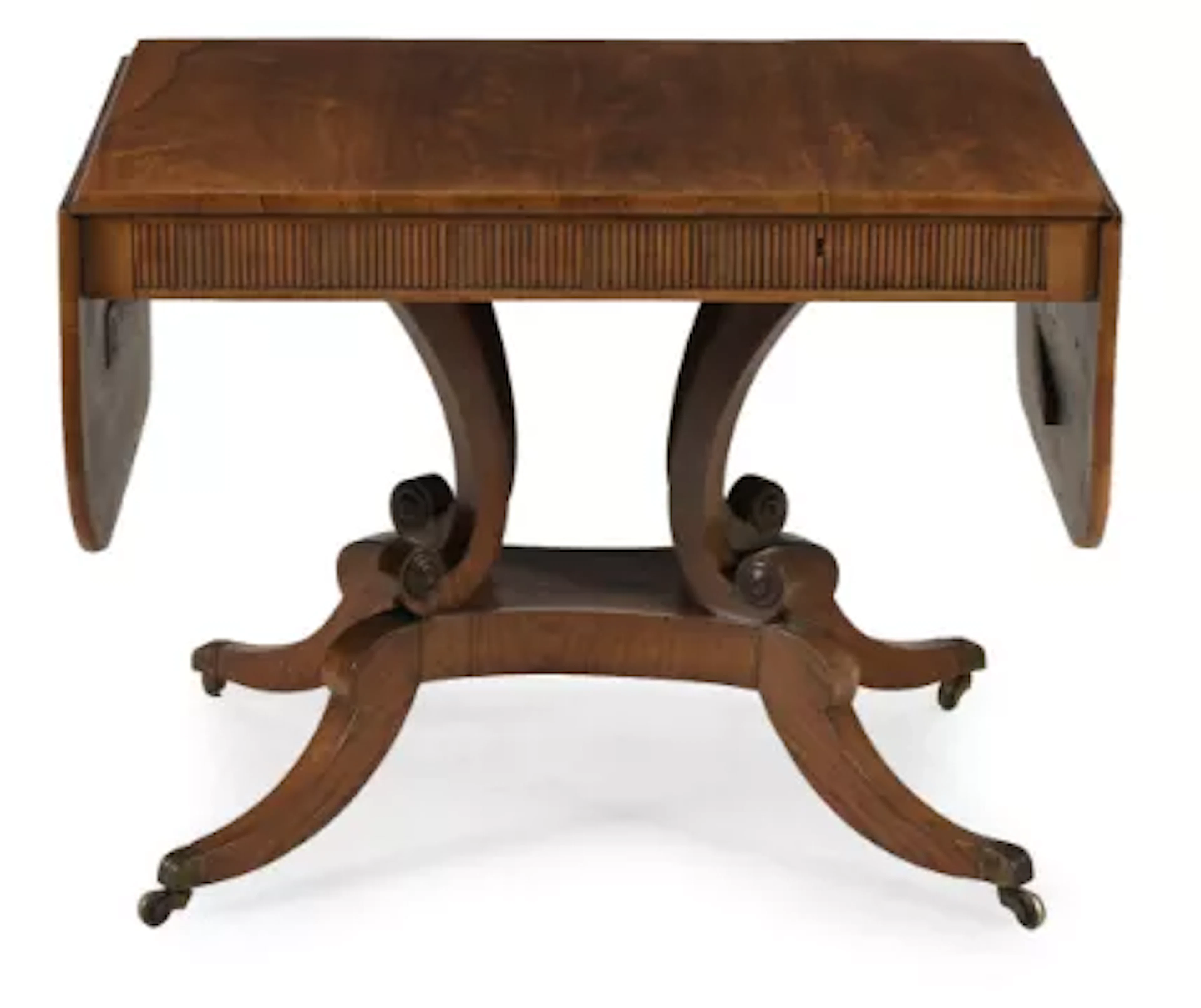Y A REGENCY INDIAN ROSEWOOD SOFA TABLE, PROBABLY SCOTTISH, EARLY 19TH CENTURY