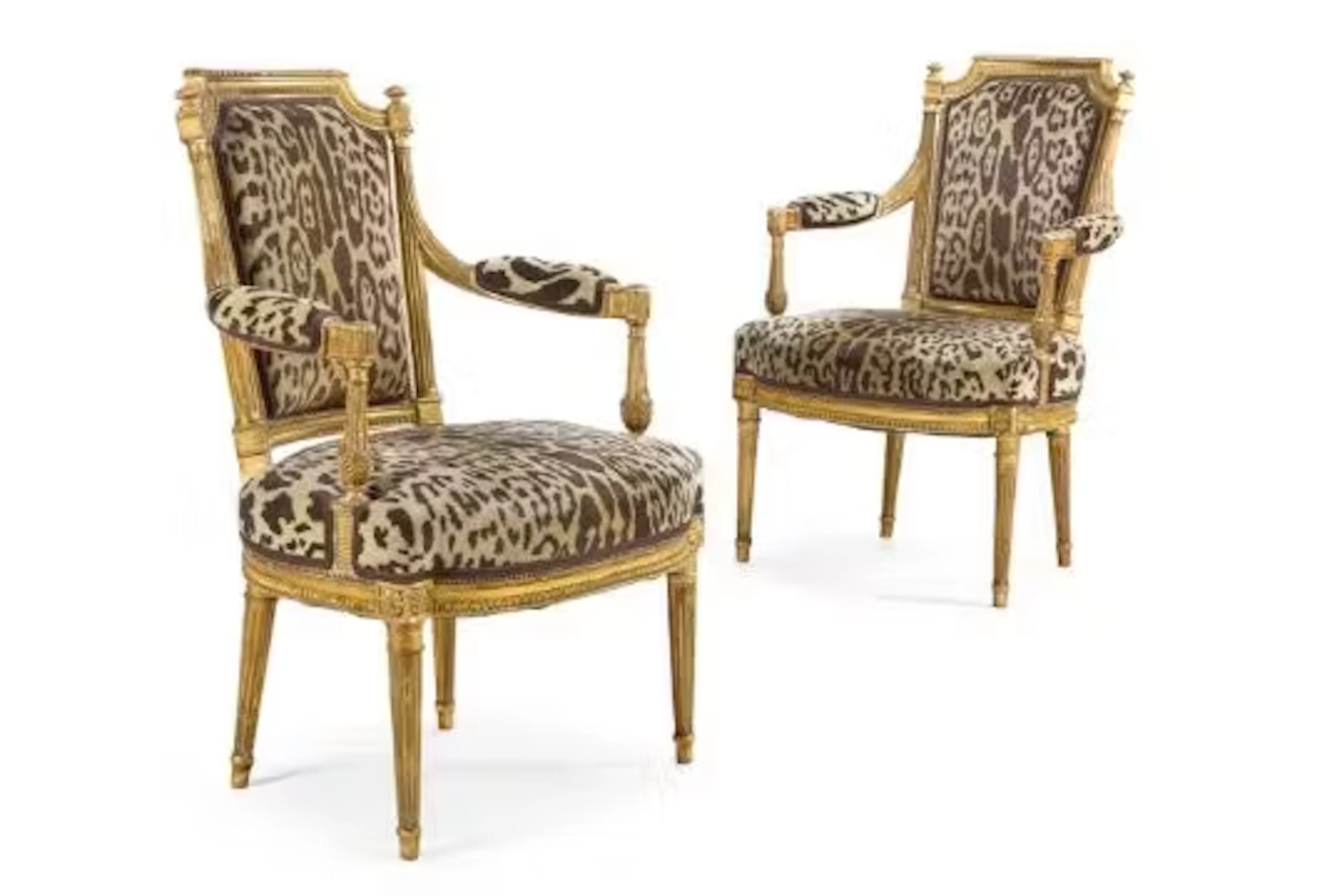 ‡ PAIR OF LOUIS XVI GILTWOOD FAUTEUILS CABRIOLET, ATTRIBUTED TO JEAN-BAPTISTE