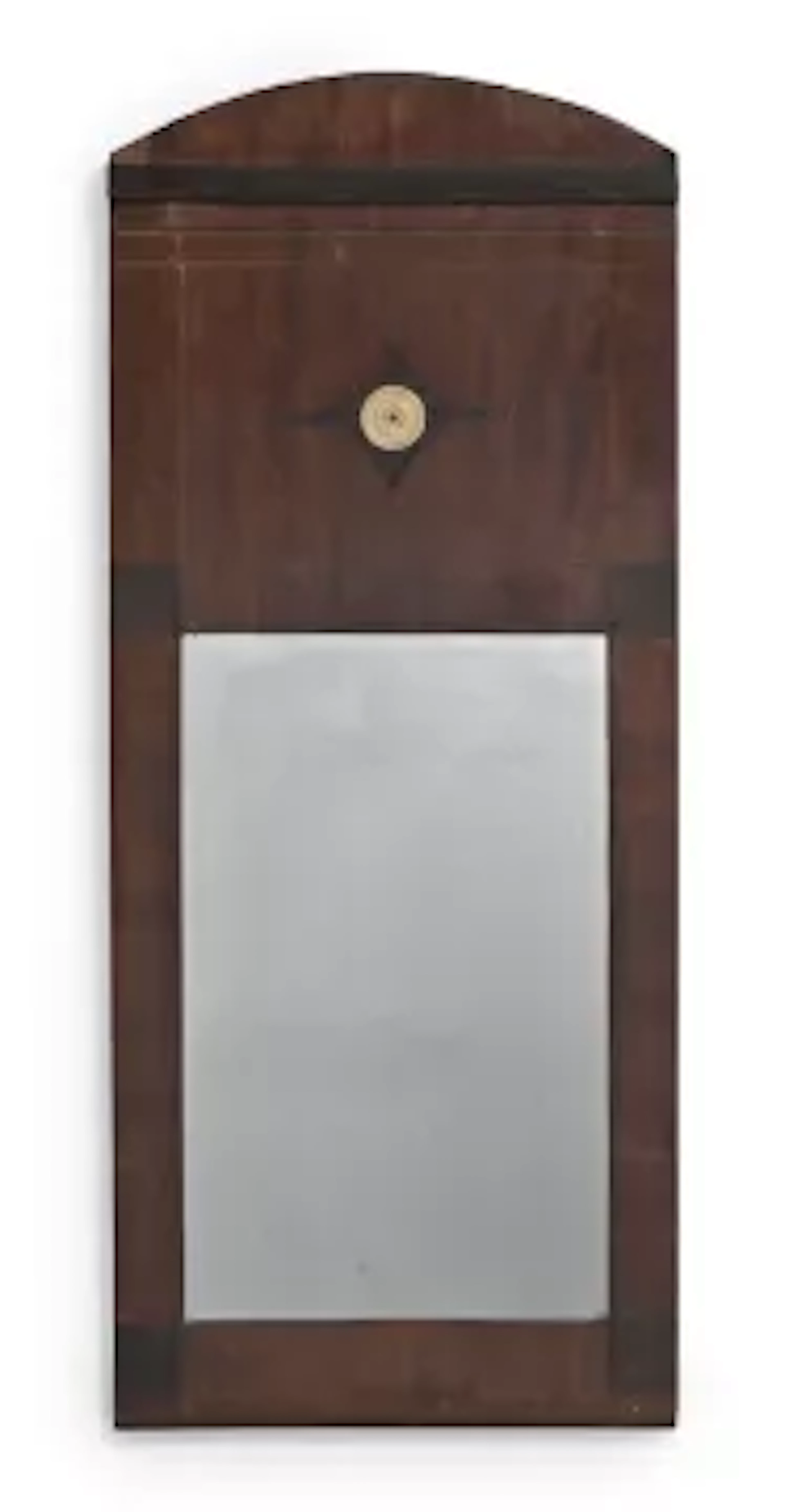 Y A BIEDERMEIER MAHOGANY AND EBONISED PIER-GLASS, LAST QUARTER 19TH CENTURY