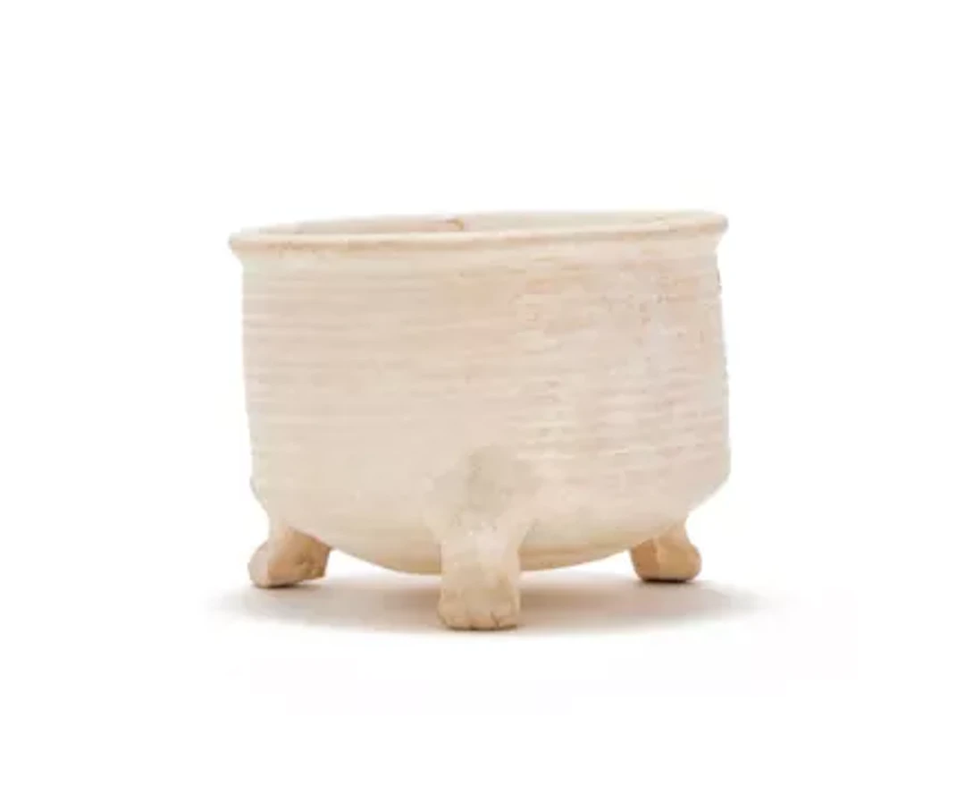 A Chinese white glazed ribbed censer, Song Dynasty (960-1279)