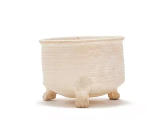 A Chinese white glazed ribbed censer, Song Dynasty (960-1279)