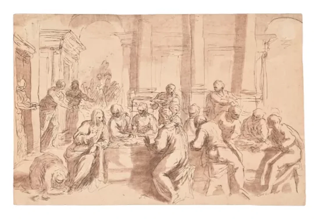 VENETIAN SCHOOL (17TH CENTURY), MAGDALENE WASHING THE FEET OF CHRIST