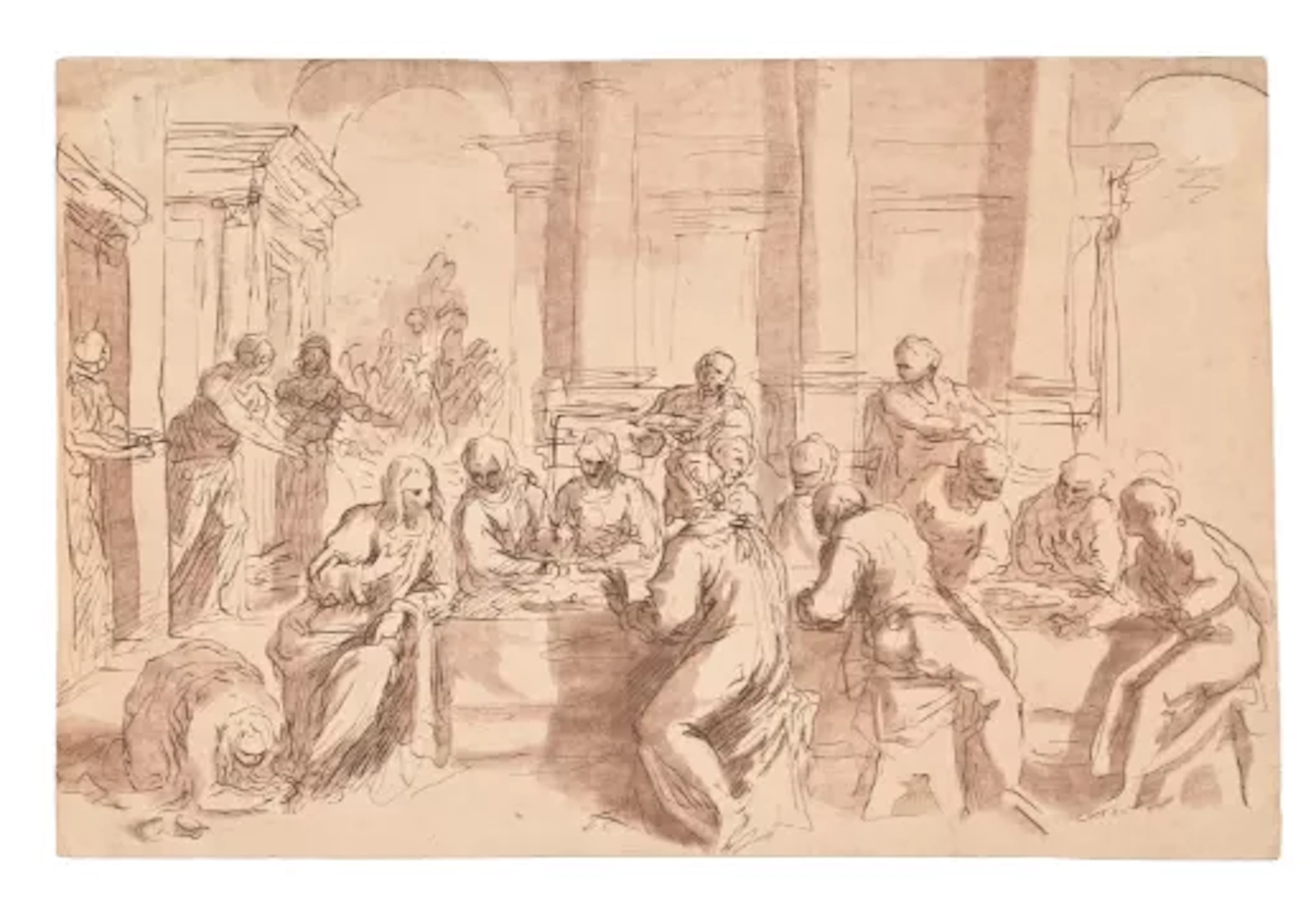 VENETIAN SCHOOL (17TH CENTURY), MAGDALENE WASHING THE FEET OF CHRIST
