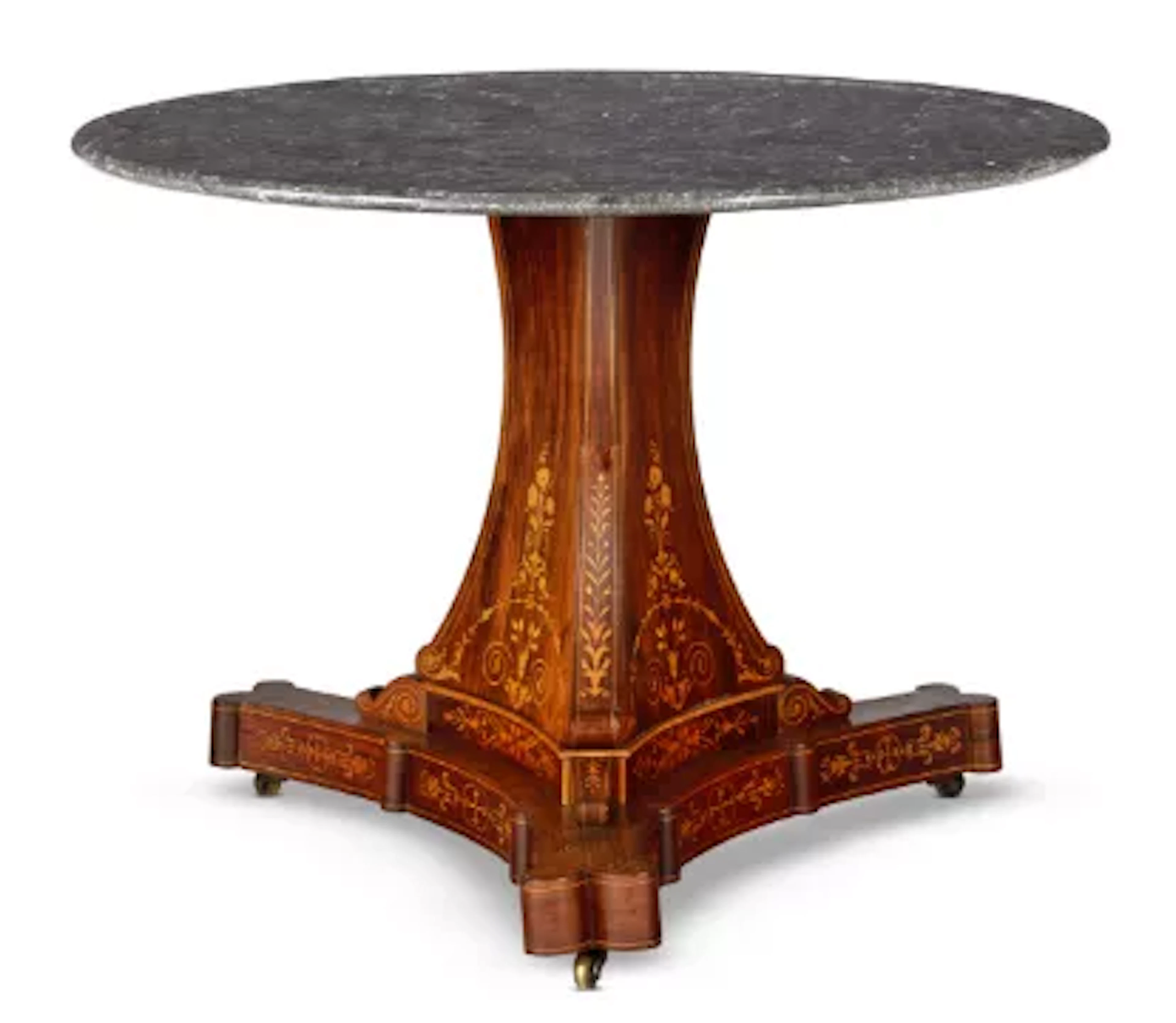 Y A CHARLES X ROSEWOOD AND MARQUETRY GUERIDON, CIRCA 1830