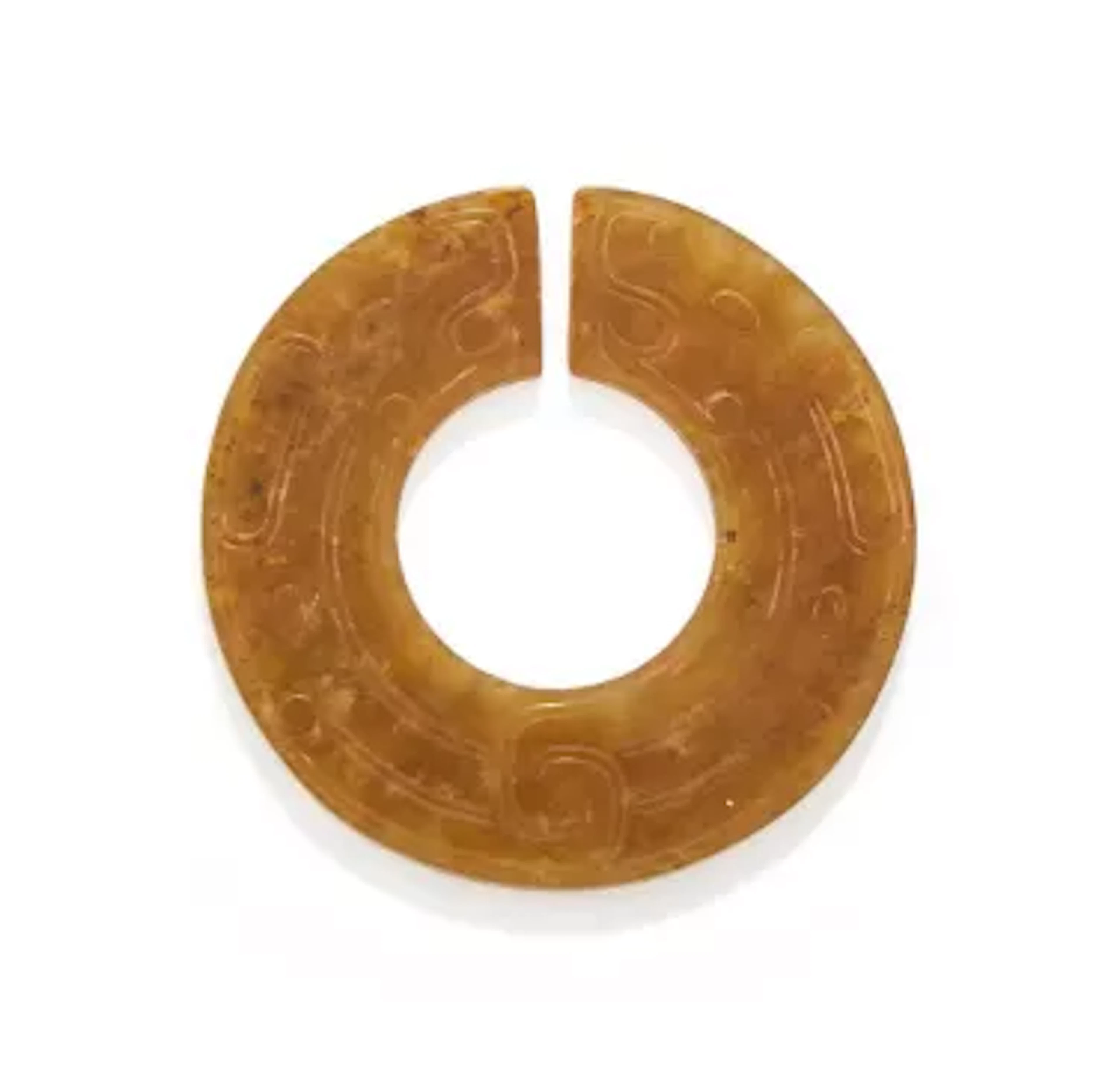 A Chinese carved jade 'Dragon' slit disc