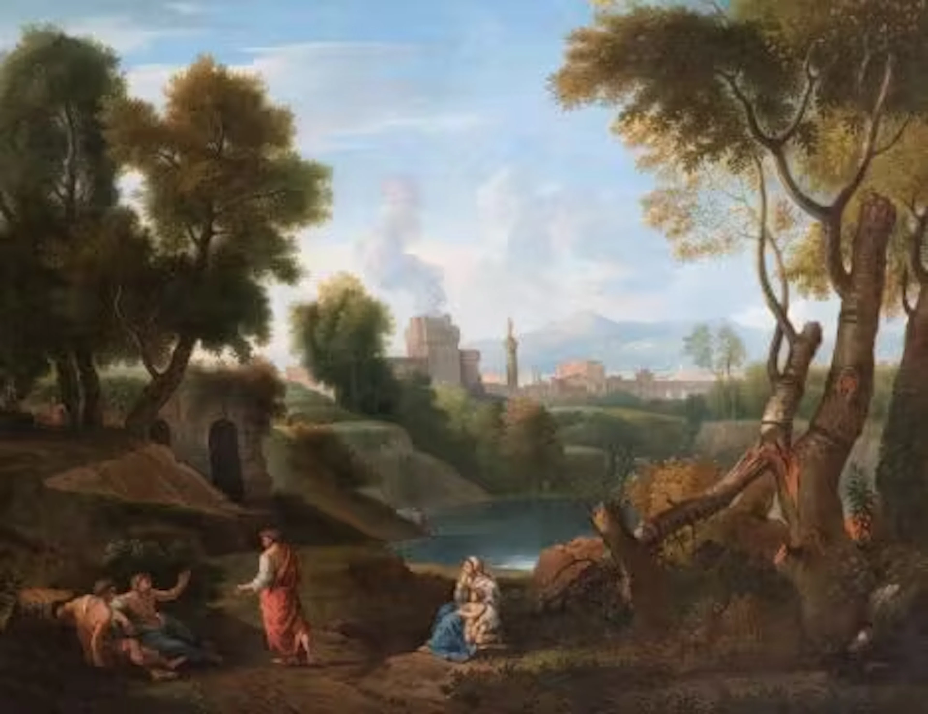 CIRCLE OF JAN FRANS VAN BLOEMEN (FLEMISH 1662-1749), A CLASSICAL LANDSCAPE