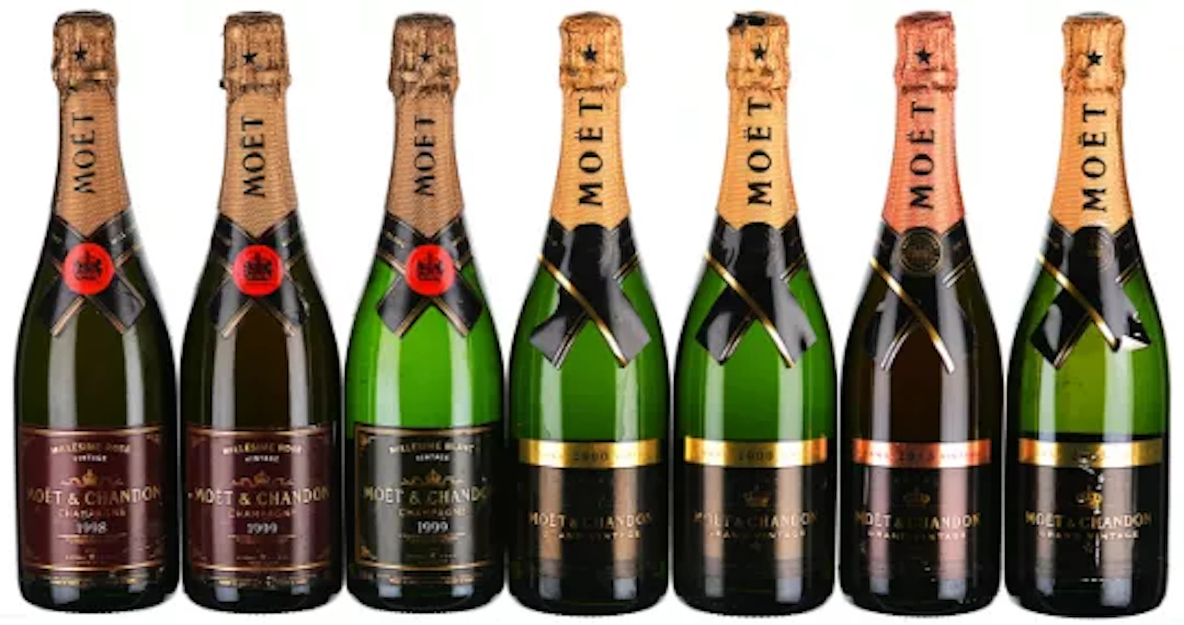 1998/2003 Mixed Lot of Moet & Chandon, Vintage and Rose Champagne