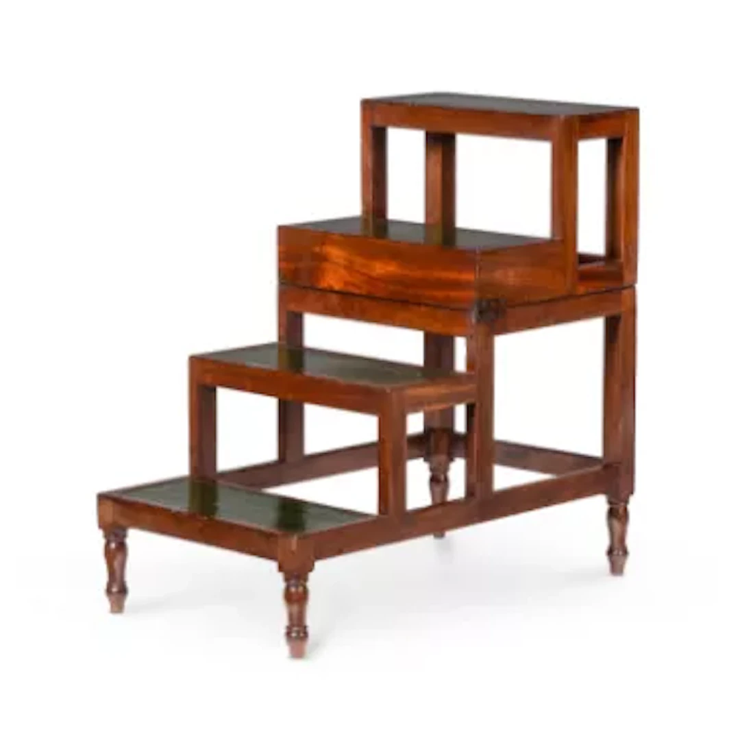 A SET OF GEORGE III MAHOGANY METAMORPHIC LIBRARY STEPS, CIRCA 1800