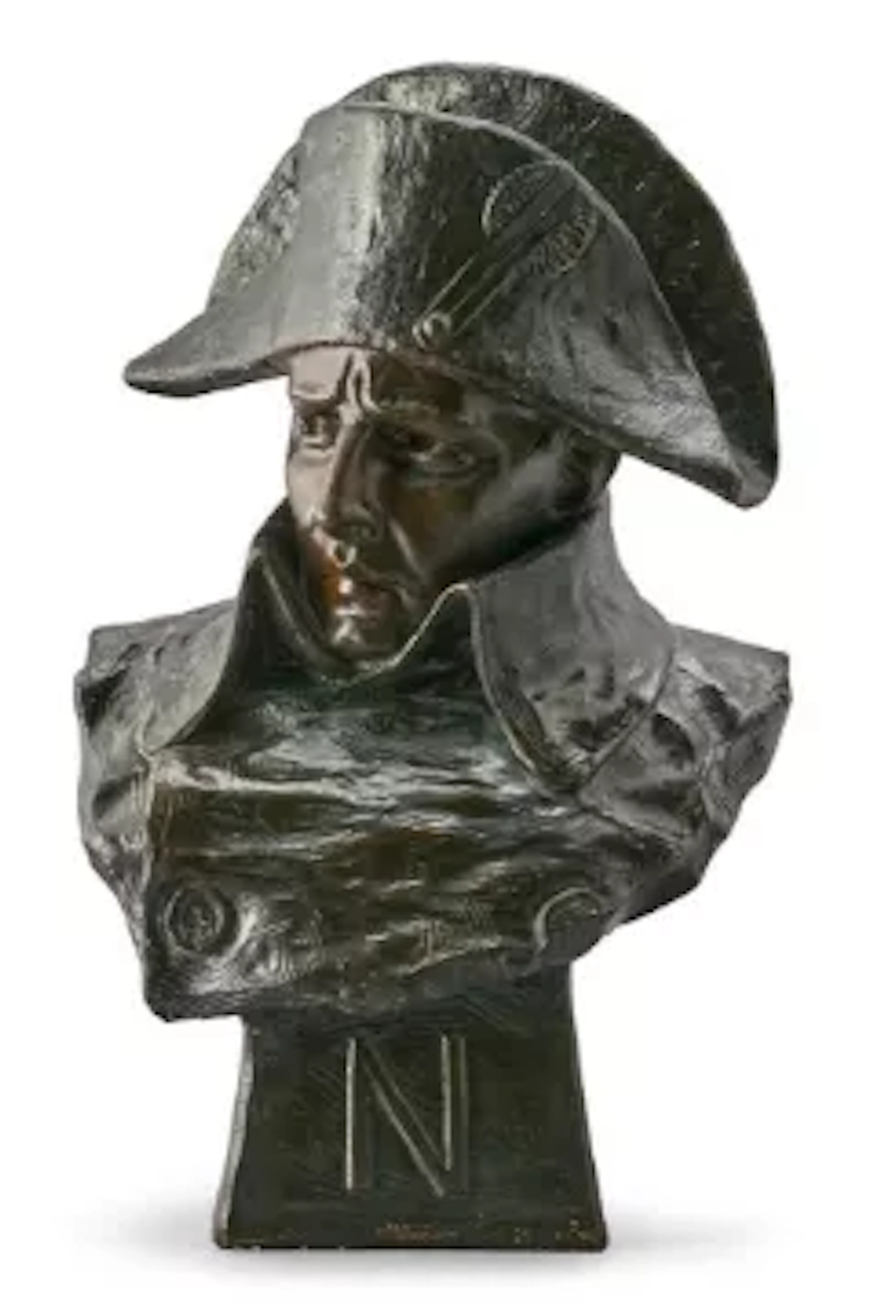 AFTER RICHARD AURILI - A BRONZED COMPOSITION BUST OF NAPOLEON, PROBABLY