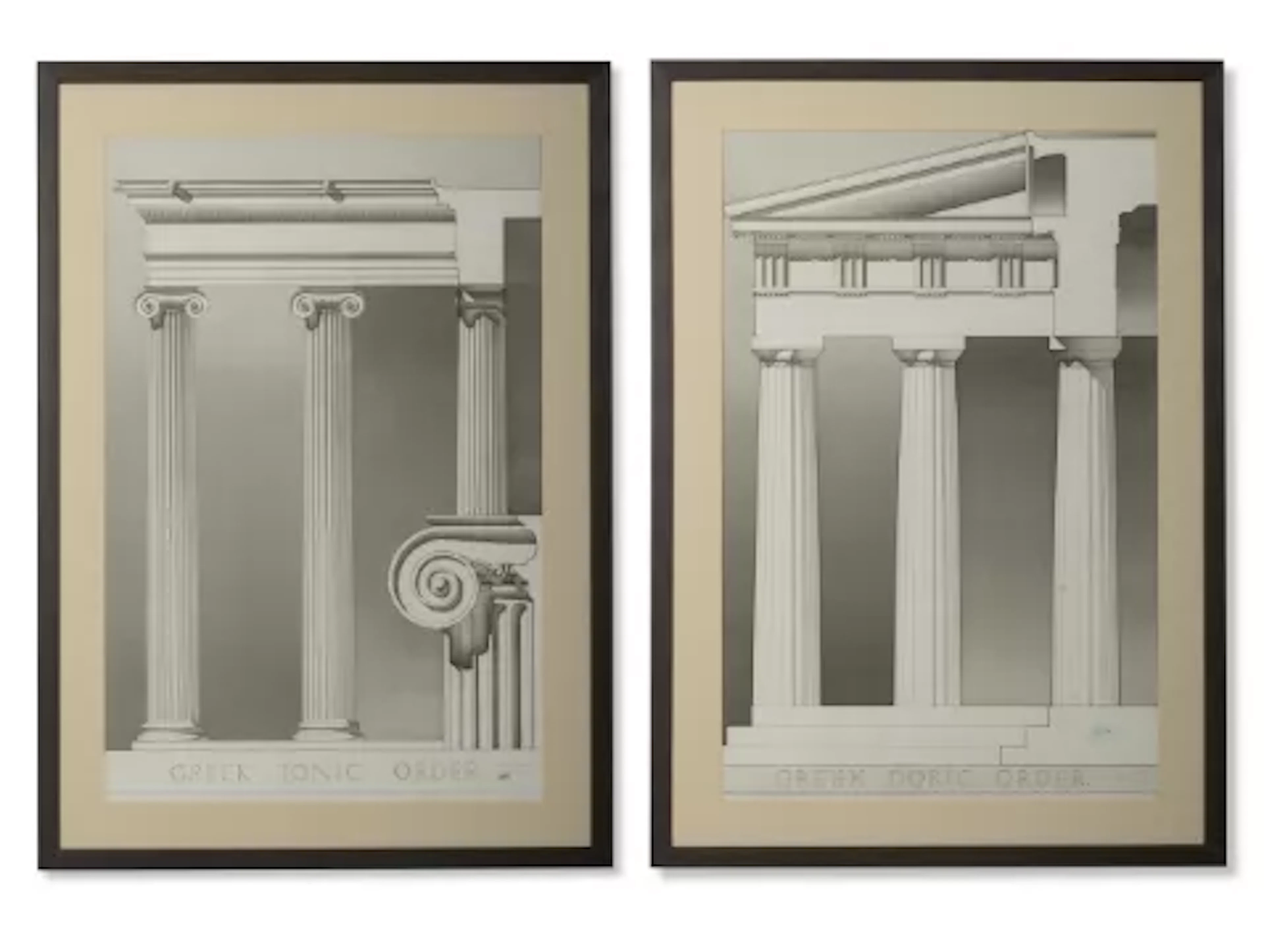 J W SWANSTON (BRITISH 20TH CENTURY), A PAIR OF FRAMED ARCHITECTURAL STUDIES
