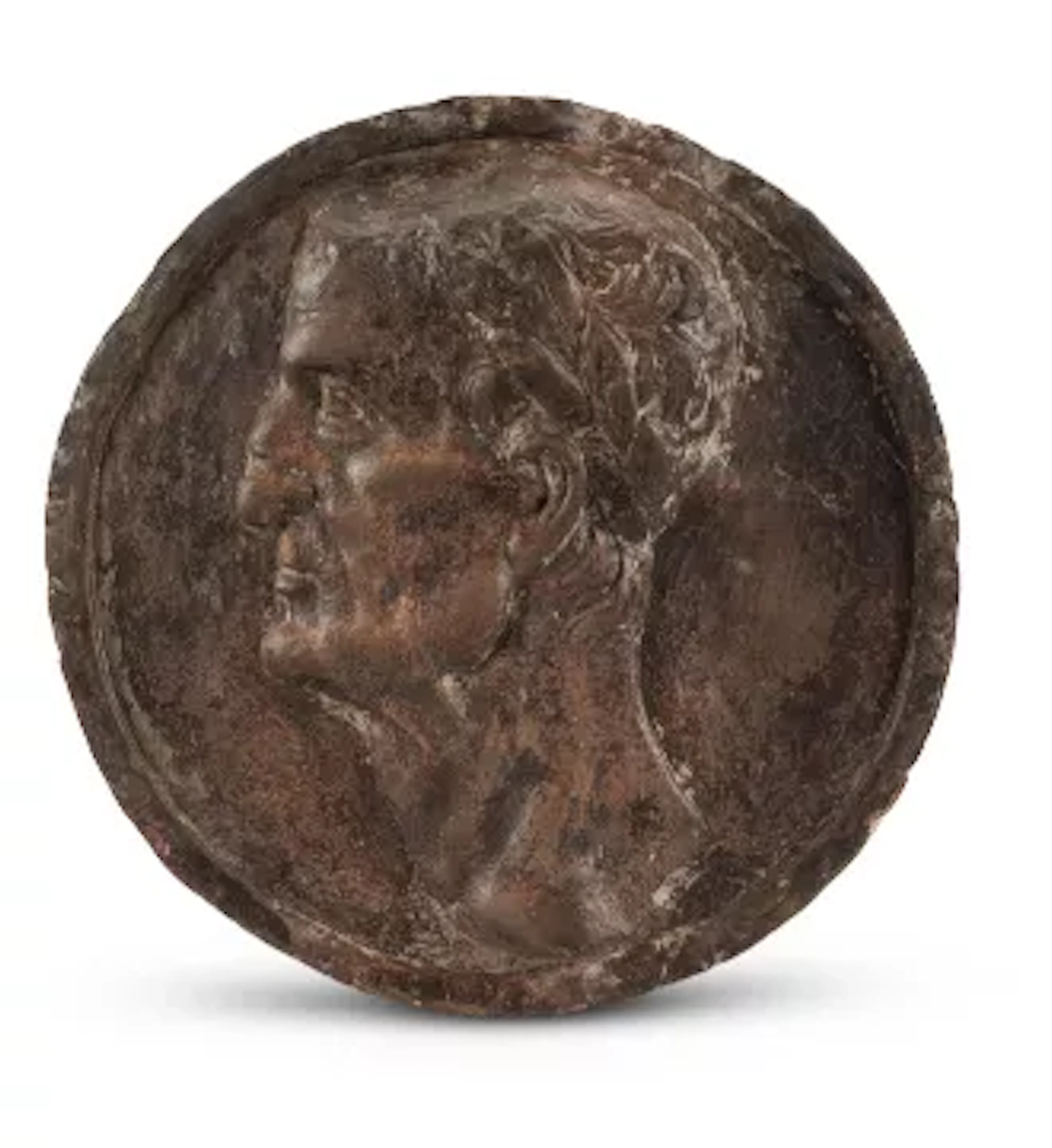 AFTER THE ANTIQUE- A TERRACOTTA PORTRAIT ROUNDEL OF AN EMPEROR, NORTH